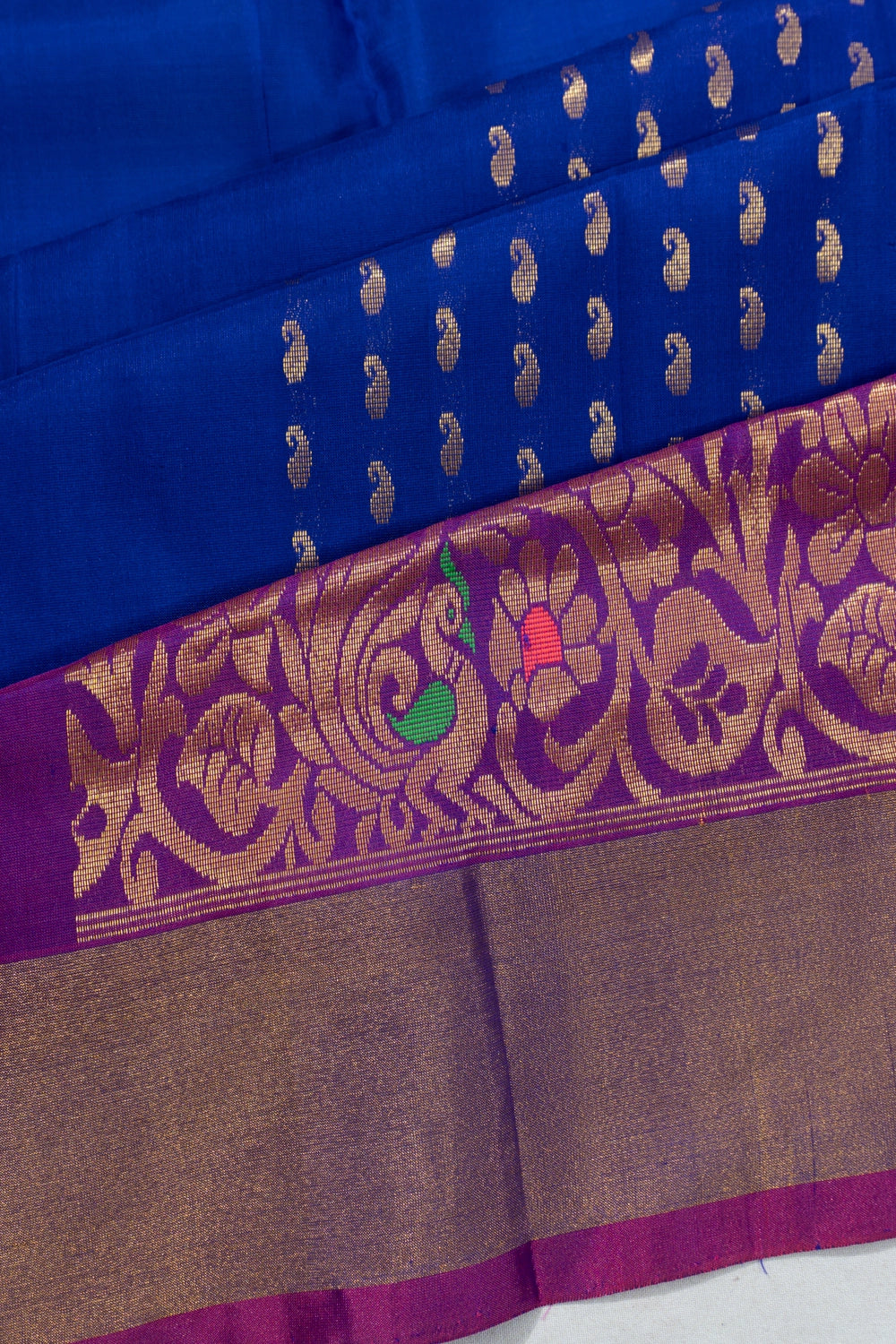 Uppada Silk Brocade Royal Blue Saree