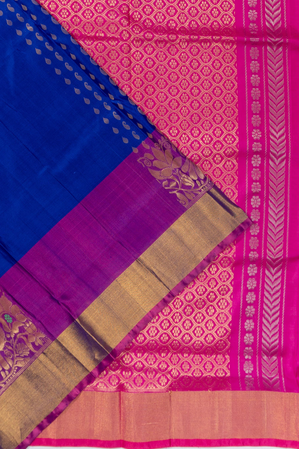 Uppada Silk Brocade Royal Blue Saree