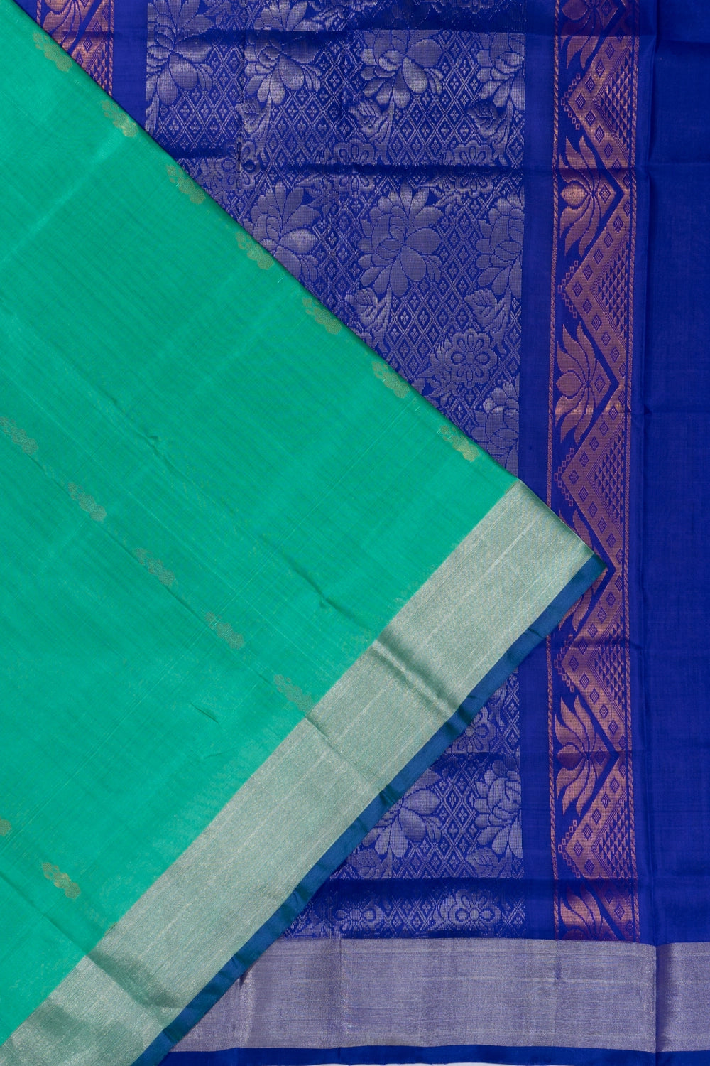 Uppada Silk Butta Sea Green Saree