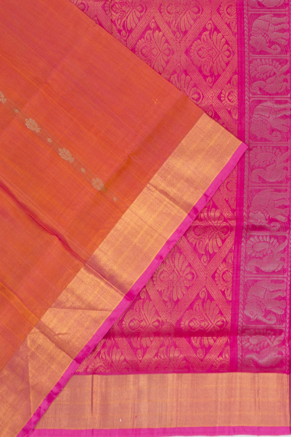 Uppada Silk Butta Orange Saree