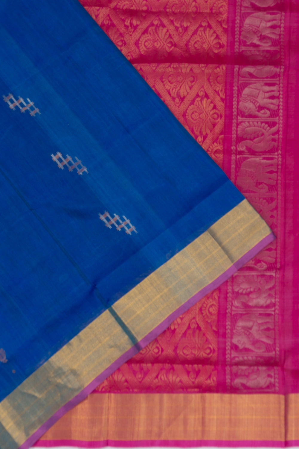 Uppada Silk Butta Royal Blue Saree