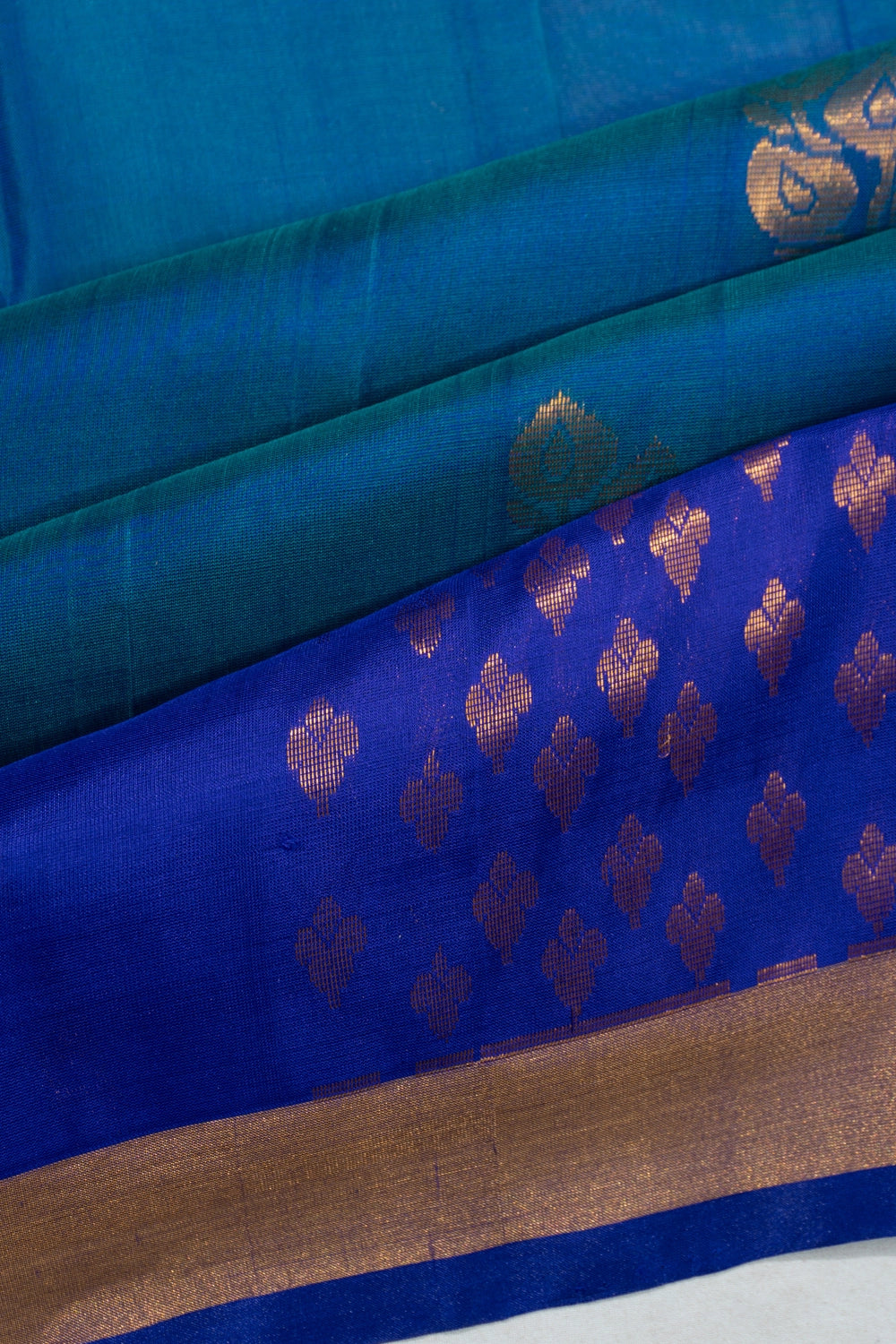 Uppada Silk Butta Teal Blue Saree