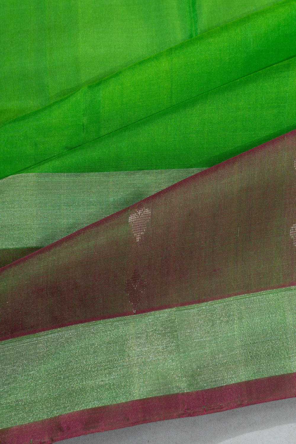 Uppada Silk Butta Green Saree