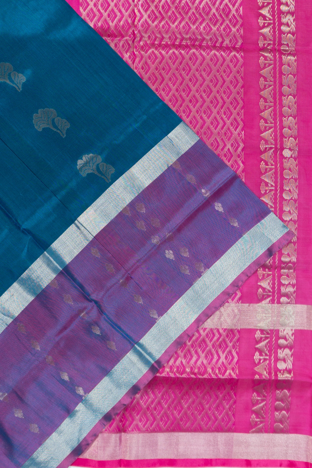Uppada Silk Butta Teal Blue Saree
