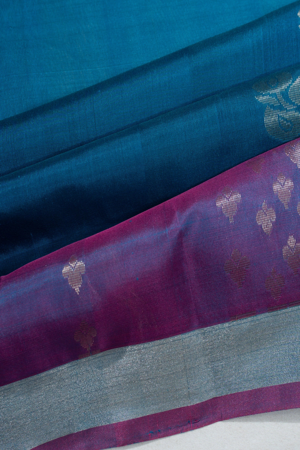 Uppada Silk Butta Teal Blue Saree