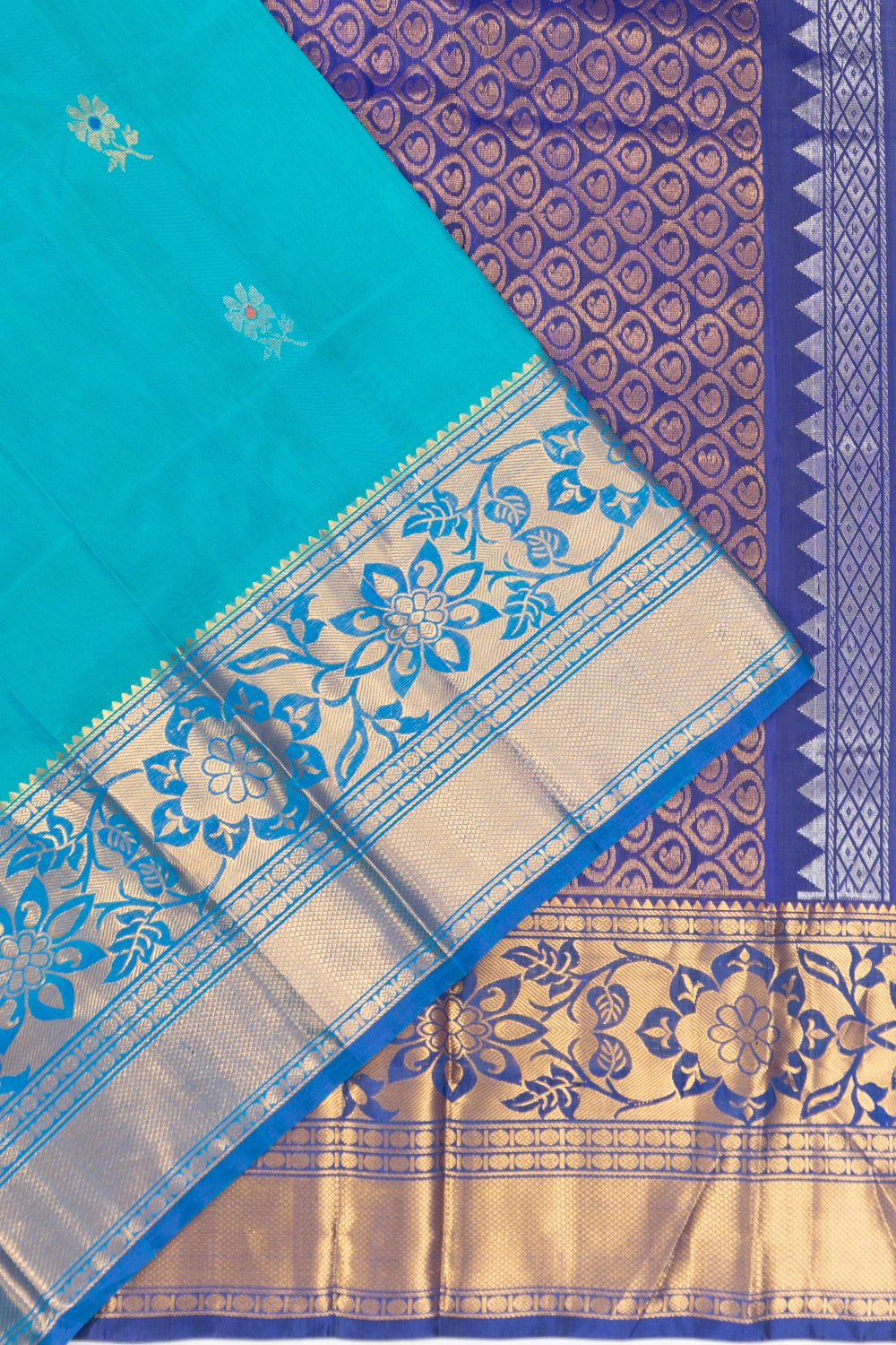 Uppada Silk Butta Sky Blue Saree