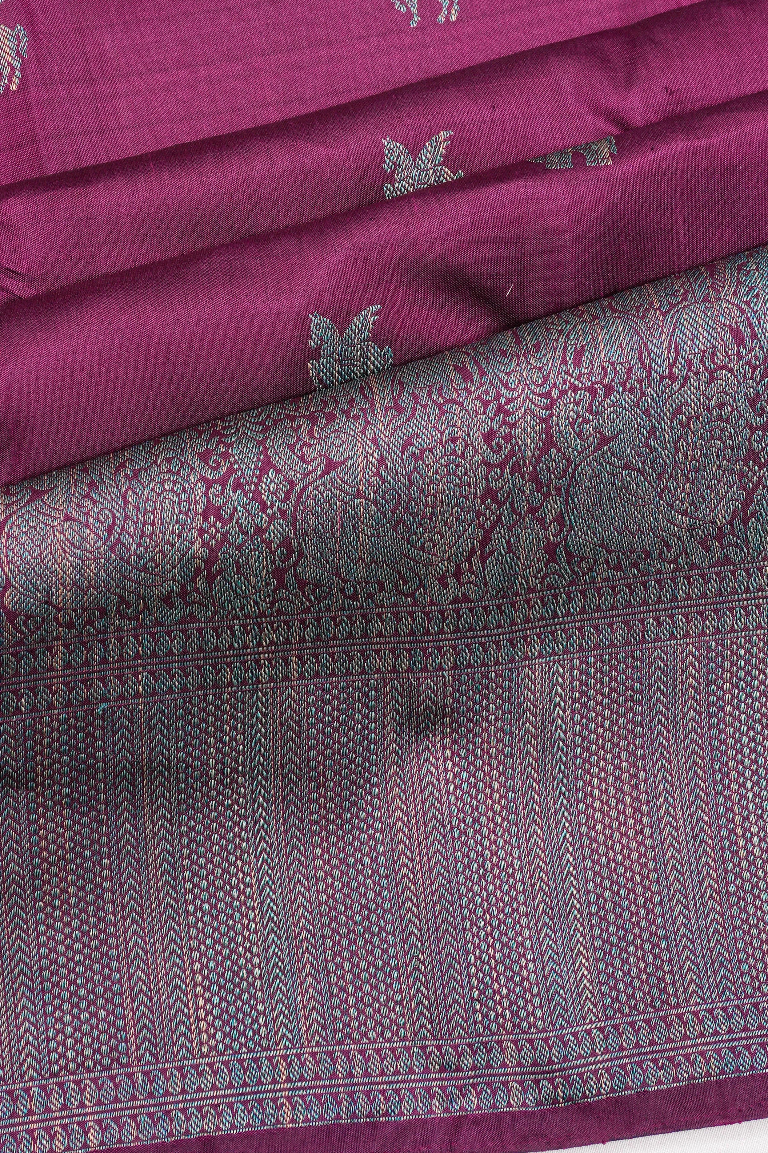 Kanchipuram Silk Butta Purple Saree