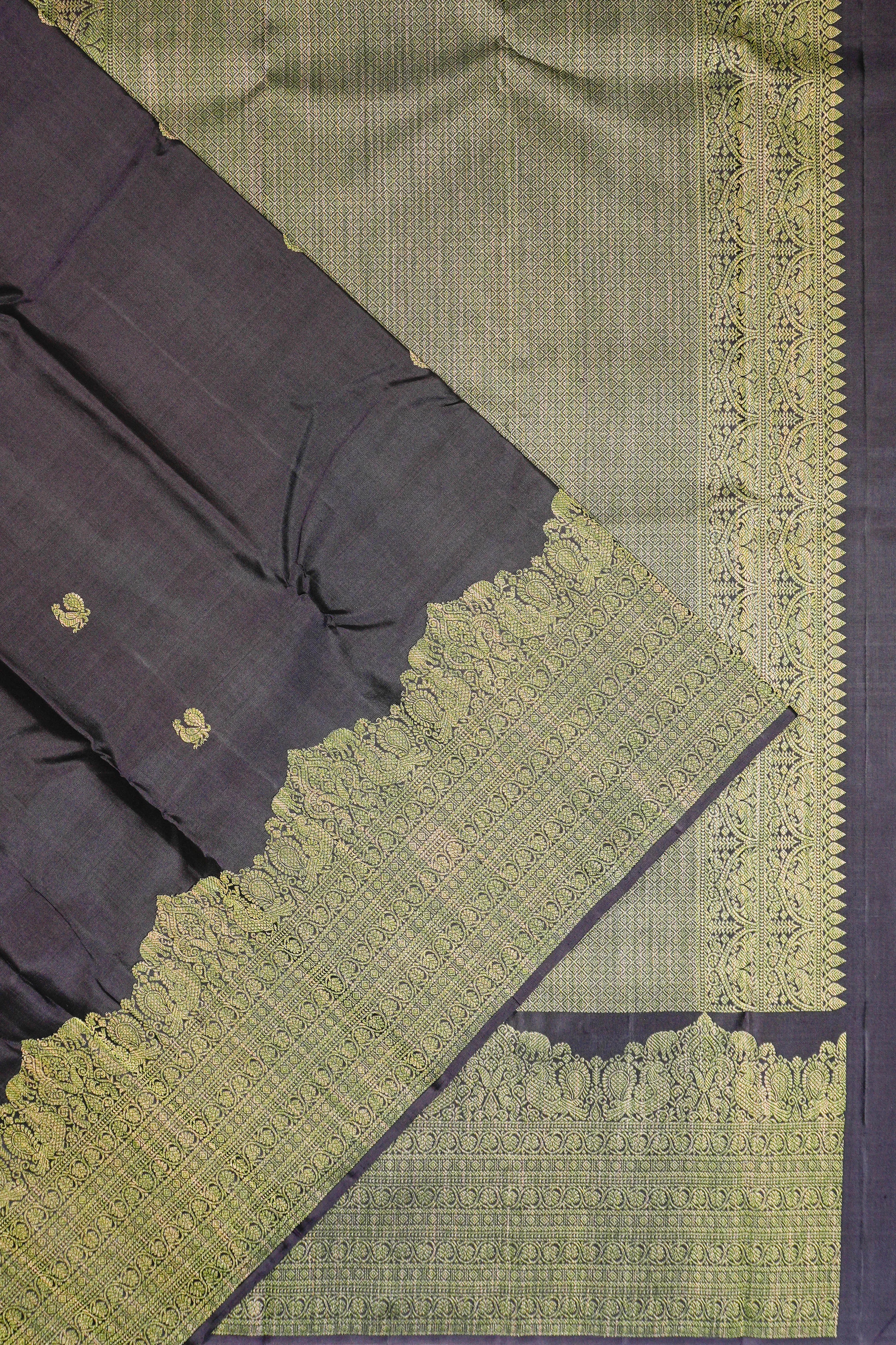 Kanchipuram Silk Butta Black Saree