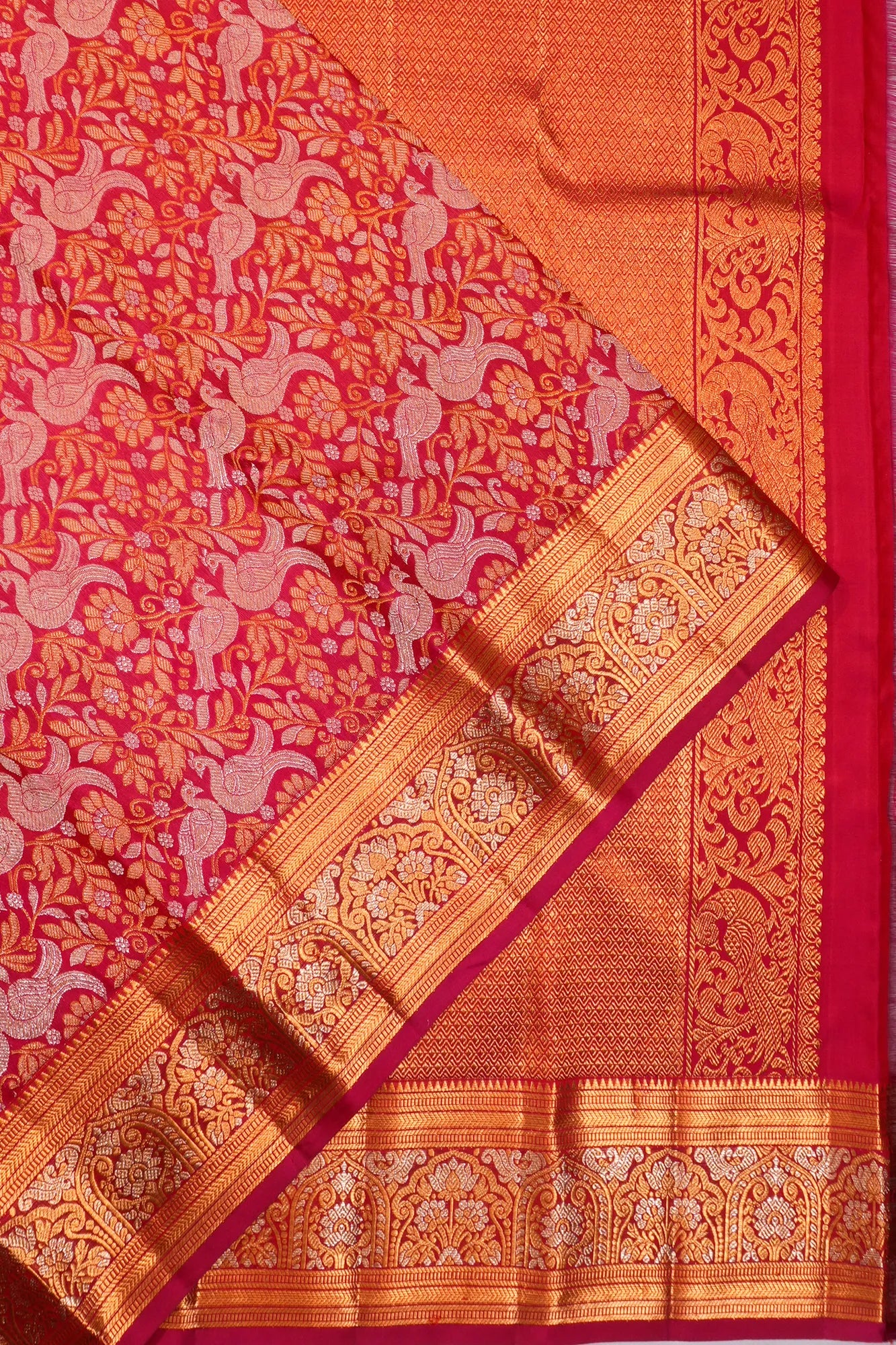 Kanchipuram Silk Brocade Red Saree