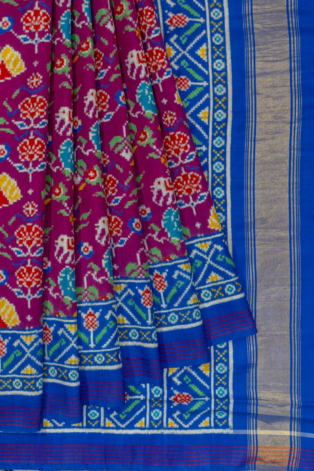 Patan Patola Silk Double Ikat Purple Saree