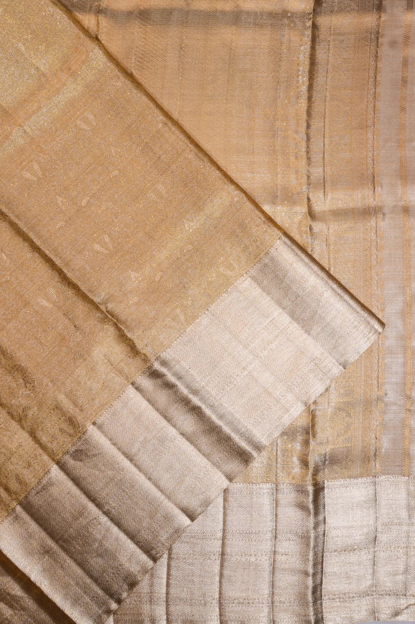 Kanchipuram Silk Brocade Brown Saree