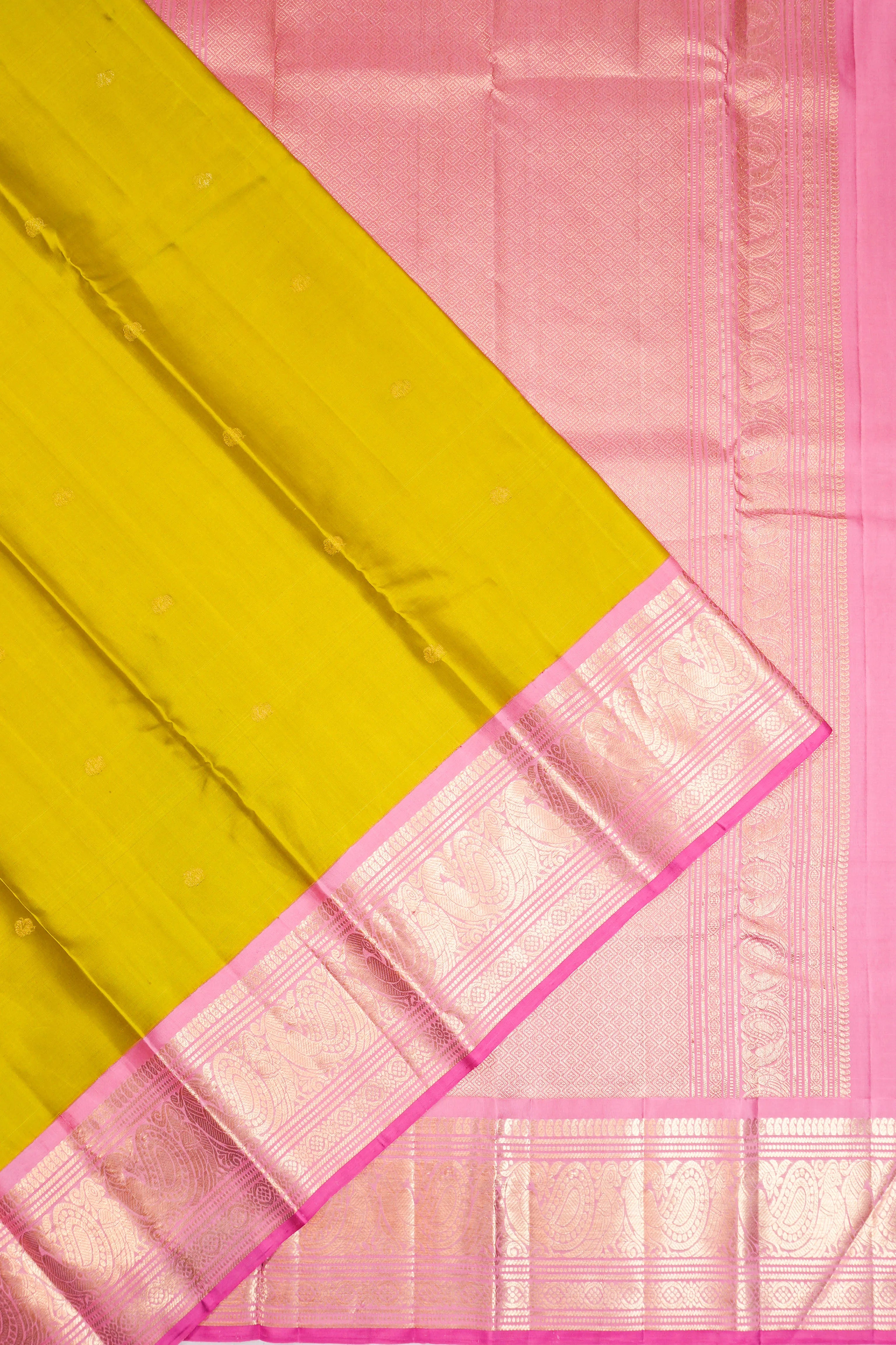Kanchipuram Silk Butta Mehendi Green Saree