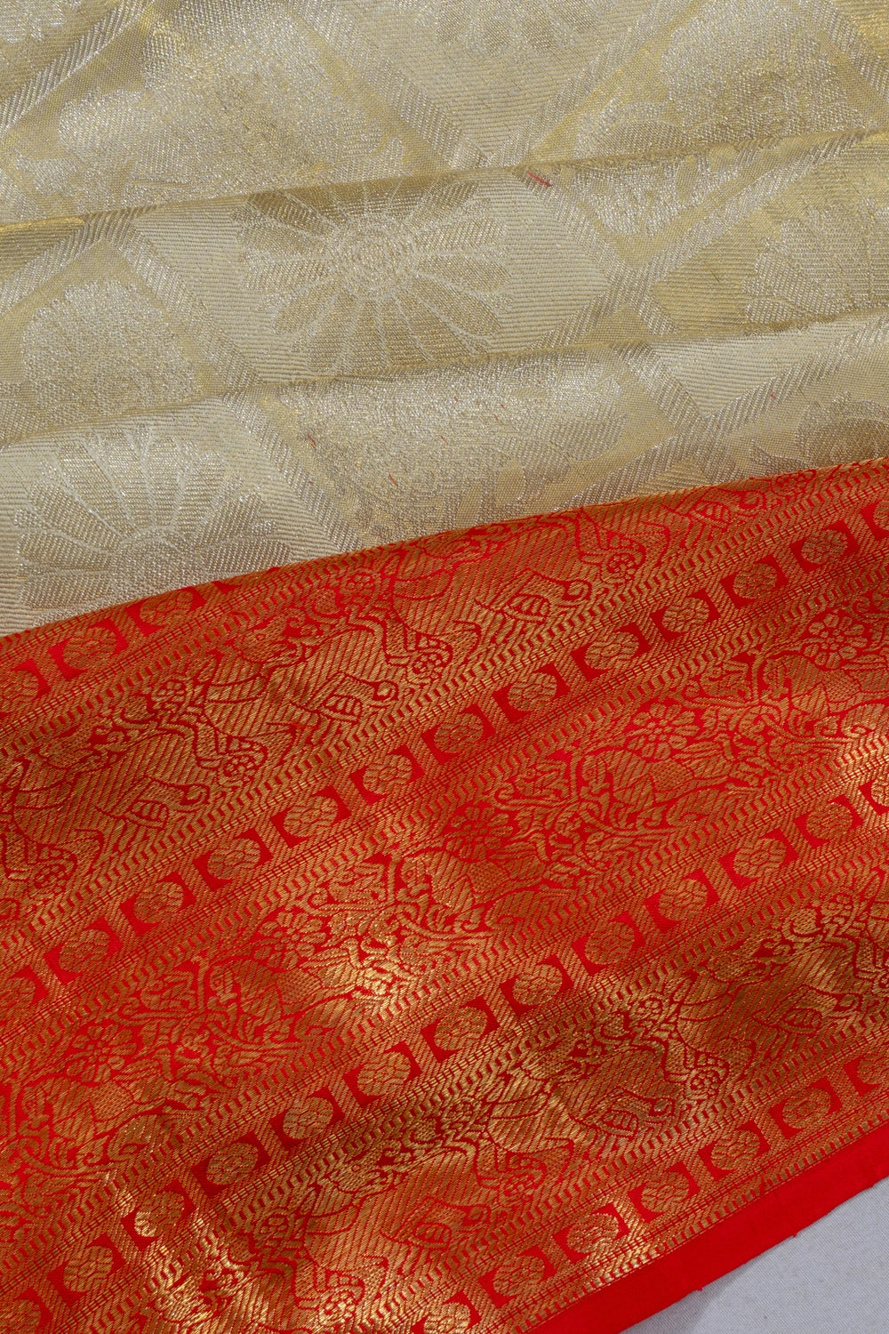 Taranga Kanchi Silk Brocade Grey Saree