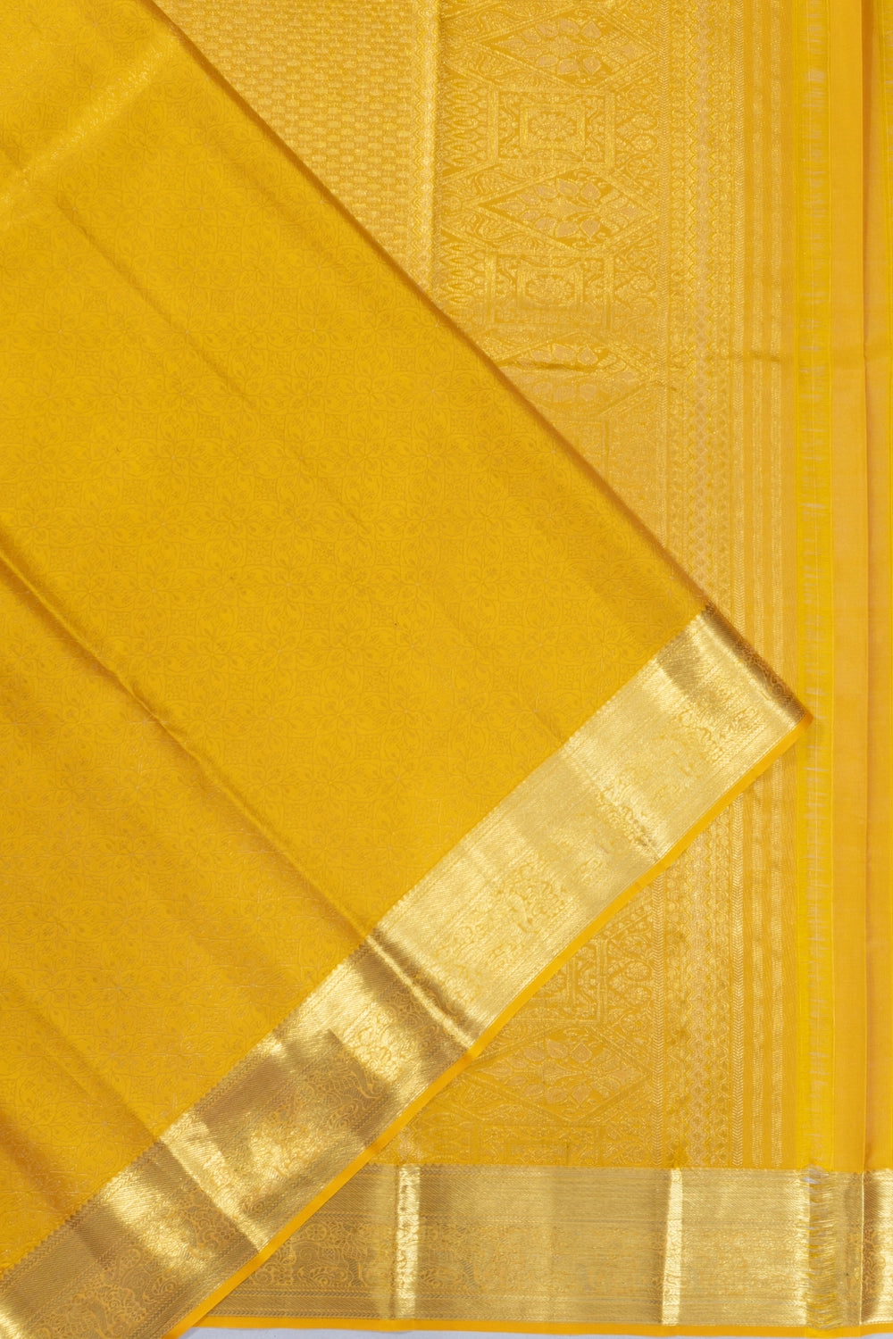 Taranga Kanchi Silk Brocade Yellow Saree