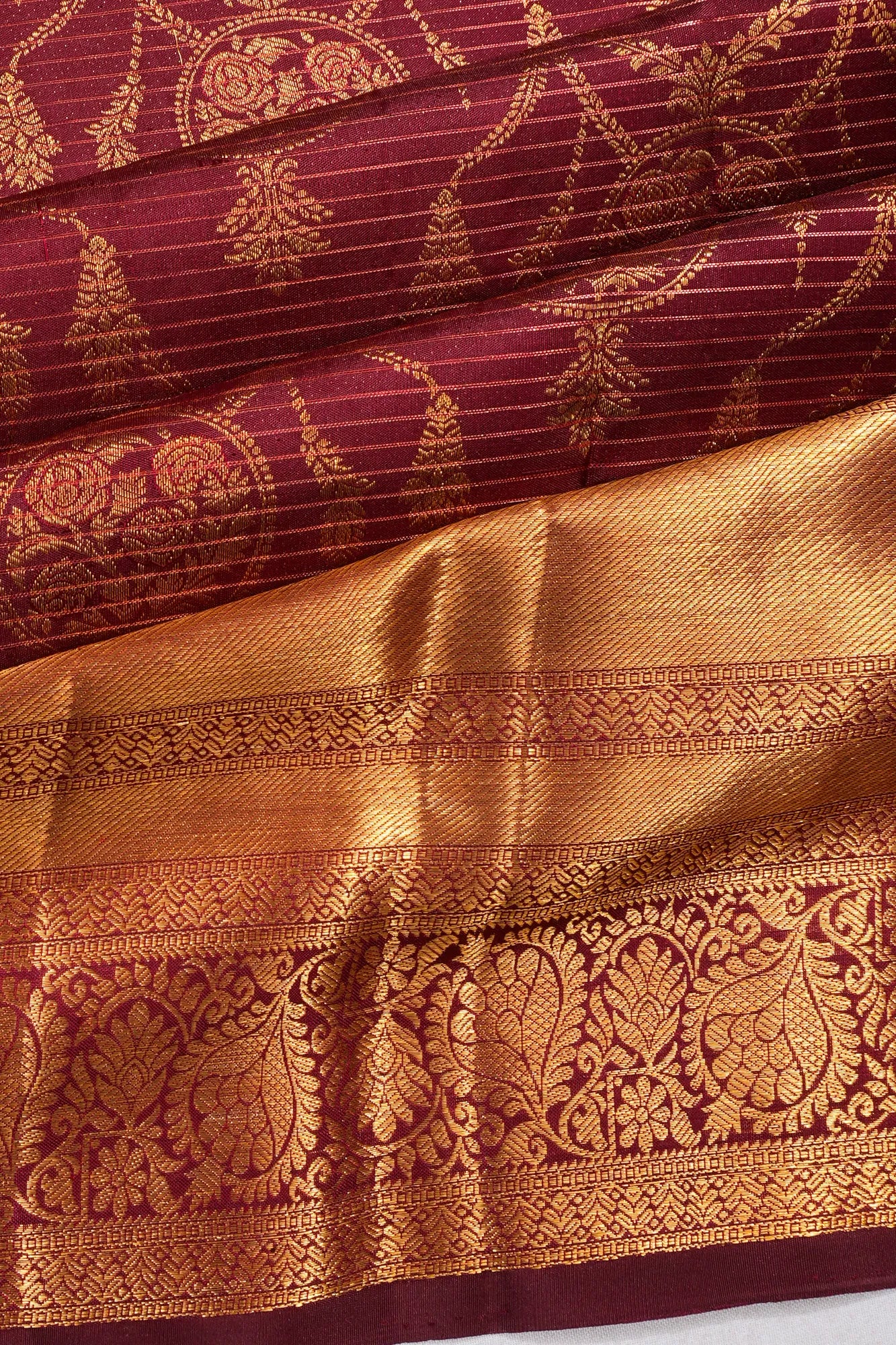 Kanchipuram Silk Brocade Purple Saree