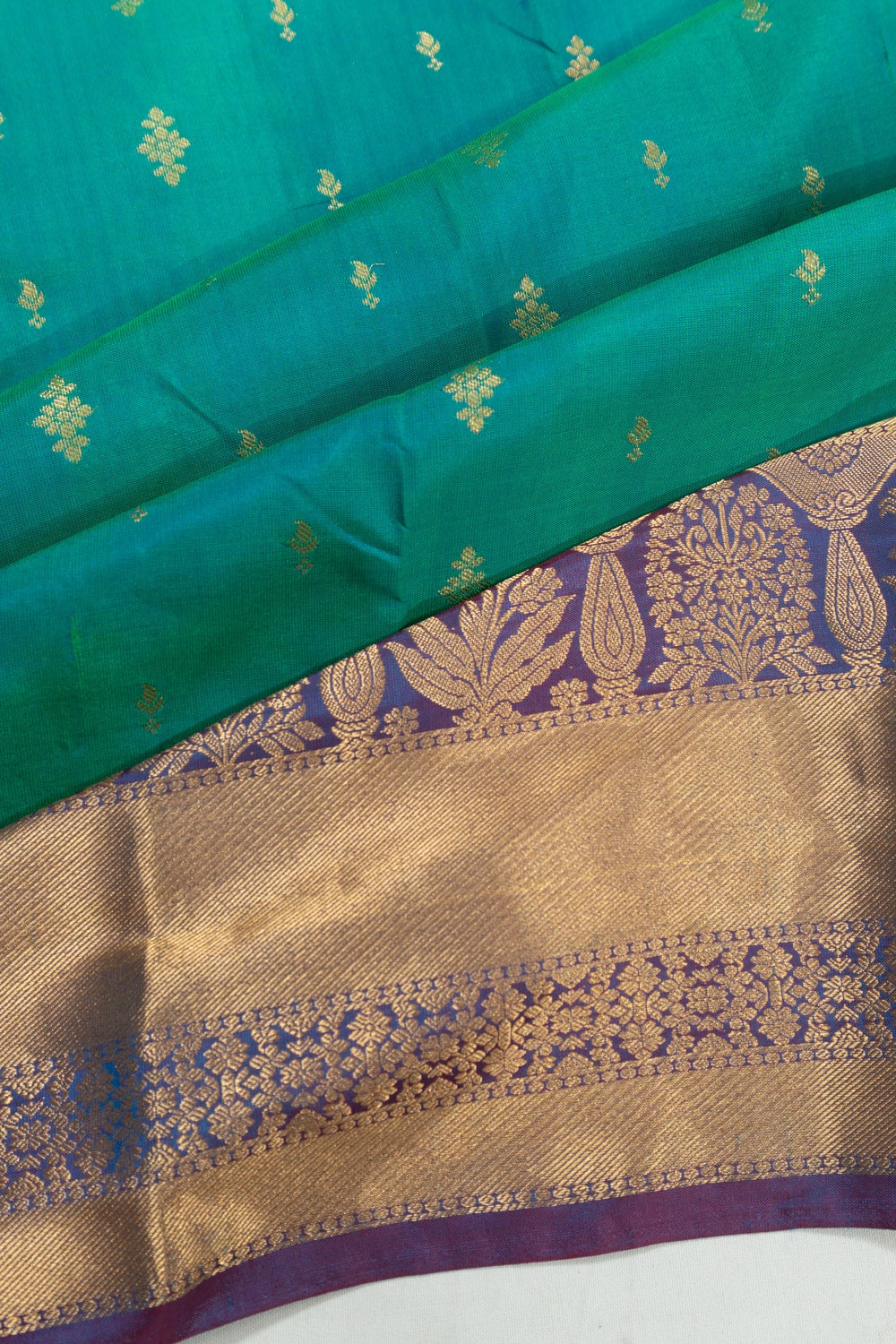 Taranga Kanchi Silk Butta Sea Green Saree
