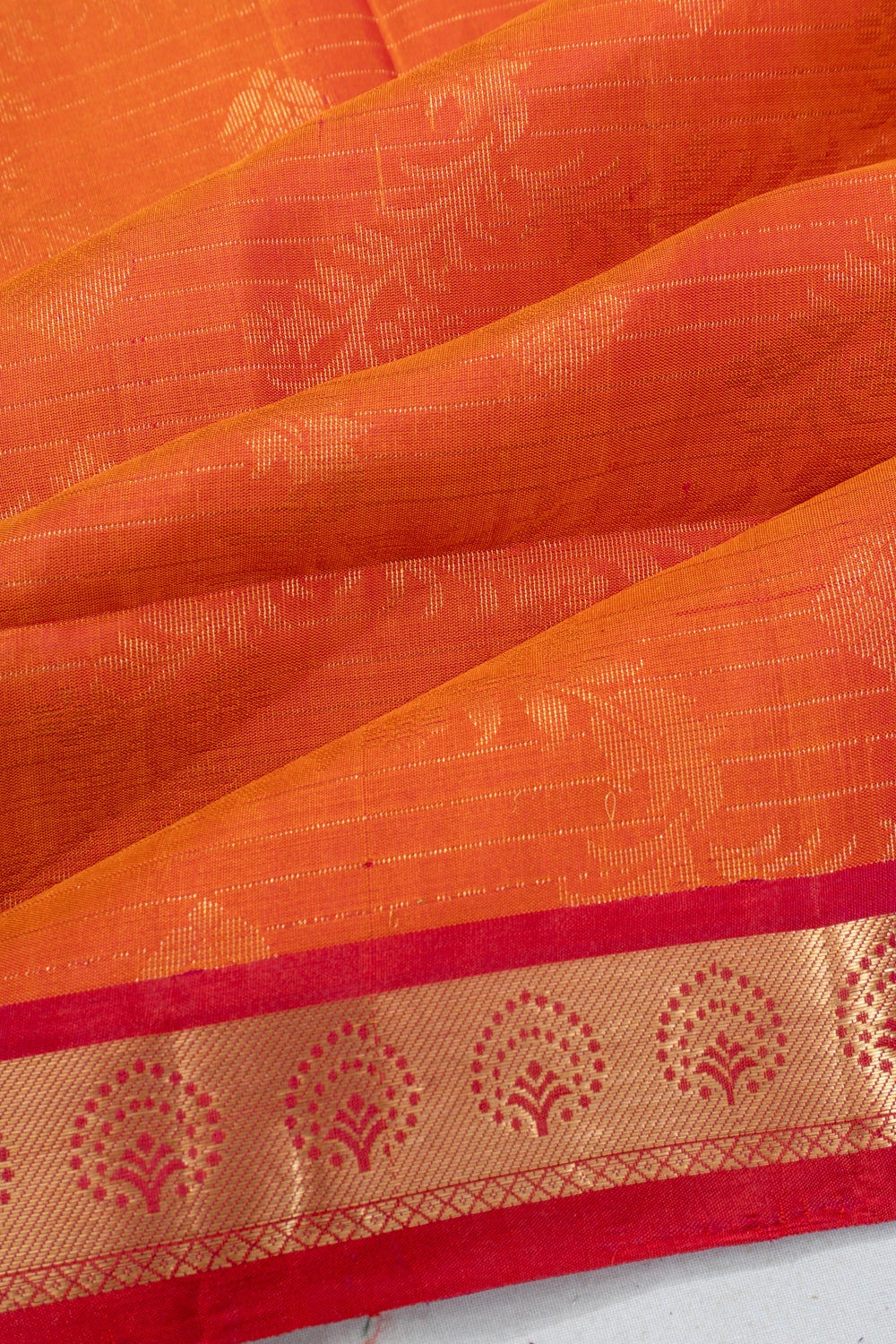 Taranga Kanchi Silk Brocade Orange Saree