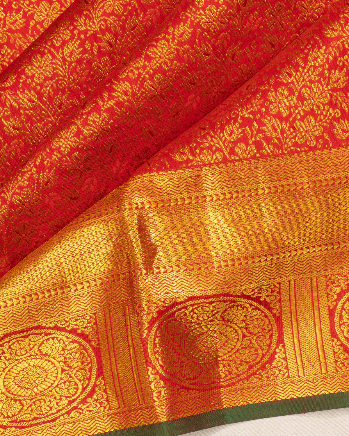 Kanchipuram Silk Brocade Red Saree