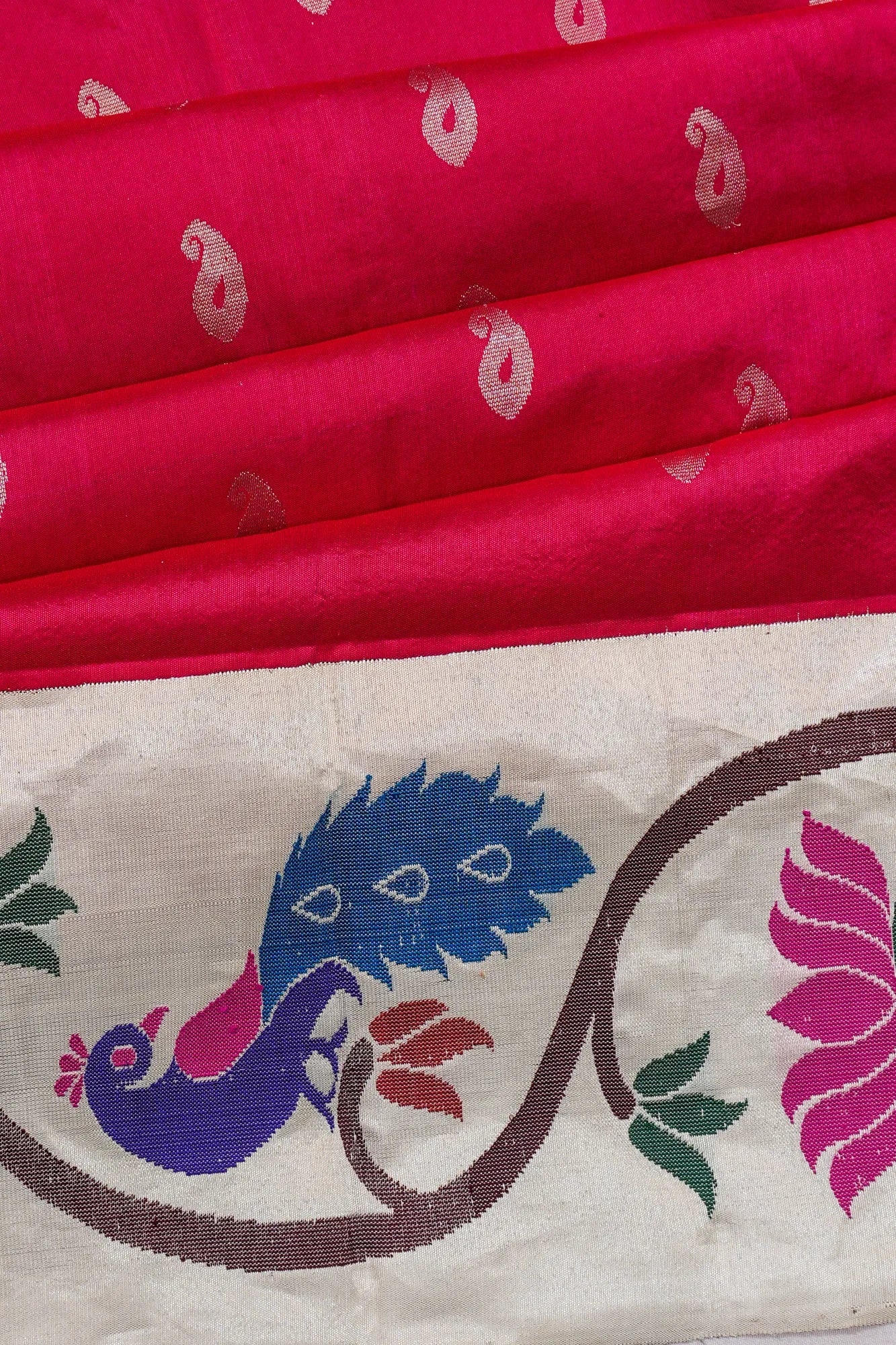 Paithani Silk Butta Pink Saree