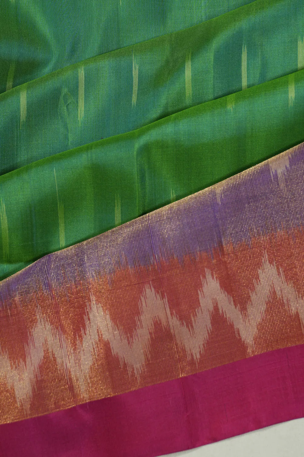 Coimbatore Soft Silk Ikat Green Saree