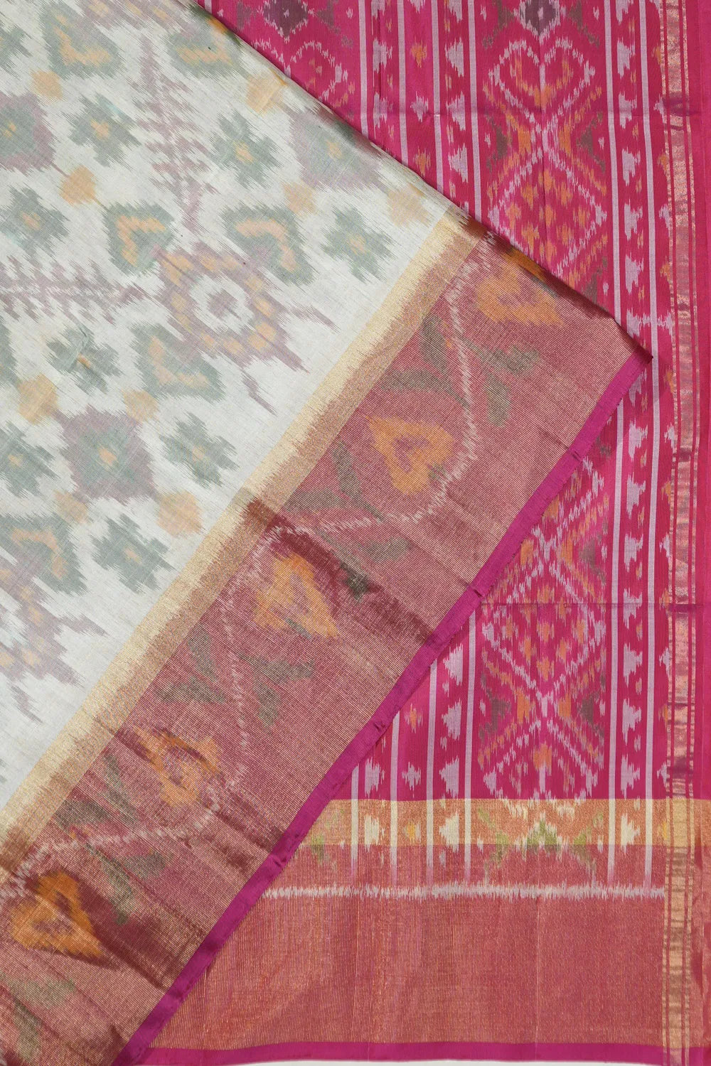 Coimbatore Soft Silk Ikat White Saree