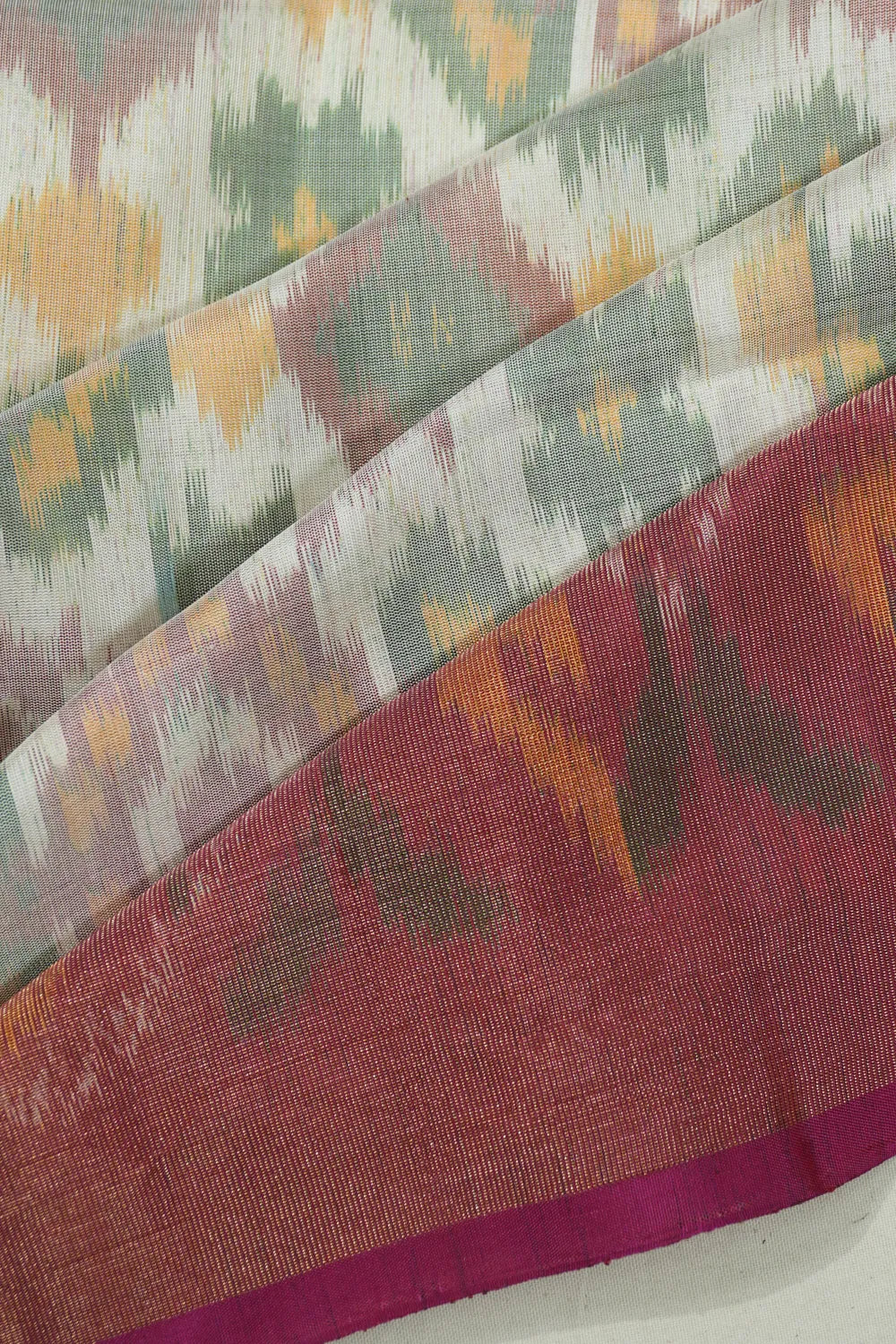 Coimbatore Soft Silk Ikat White Saree