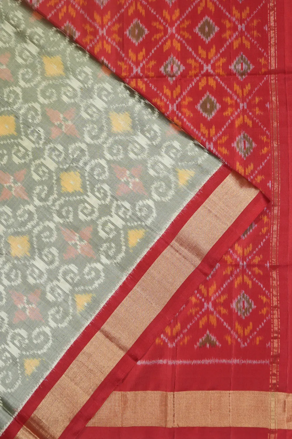 Coimbatore Soft Silk Ikat Grey Saree