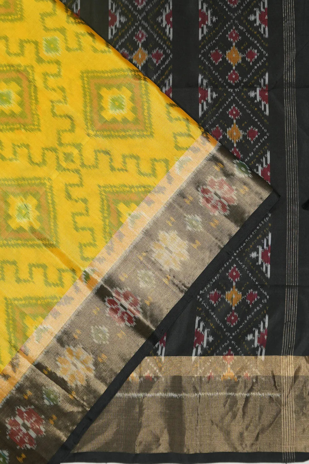 Coimbatore Soft Silk Ikat Yellow Saree