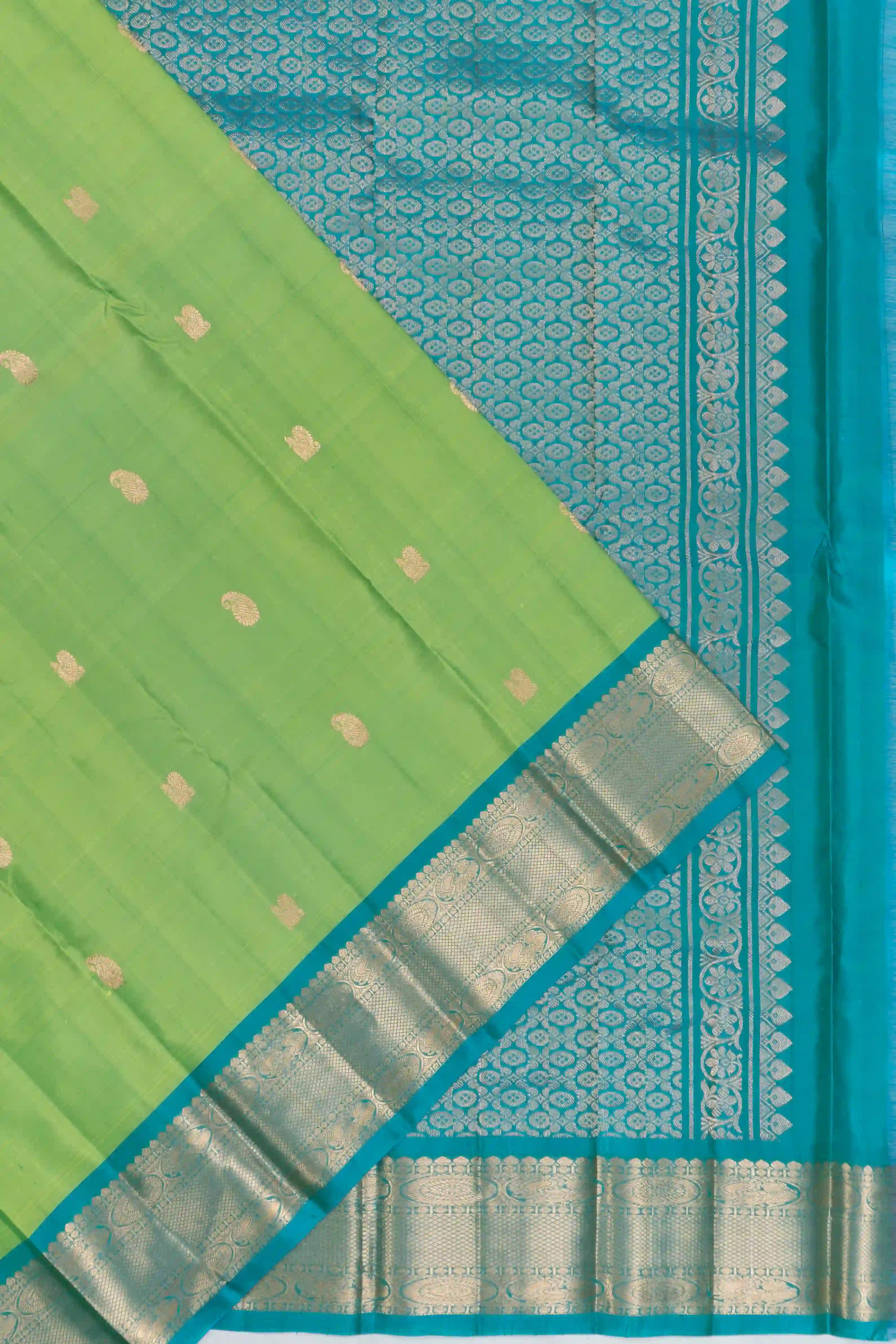 Taranga Kanchi Silk Butta Green Saree