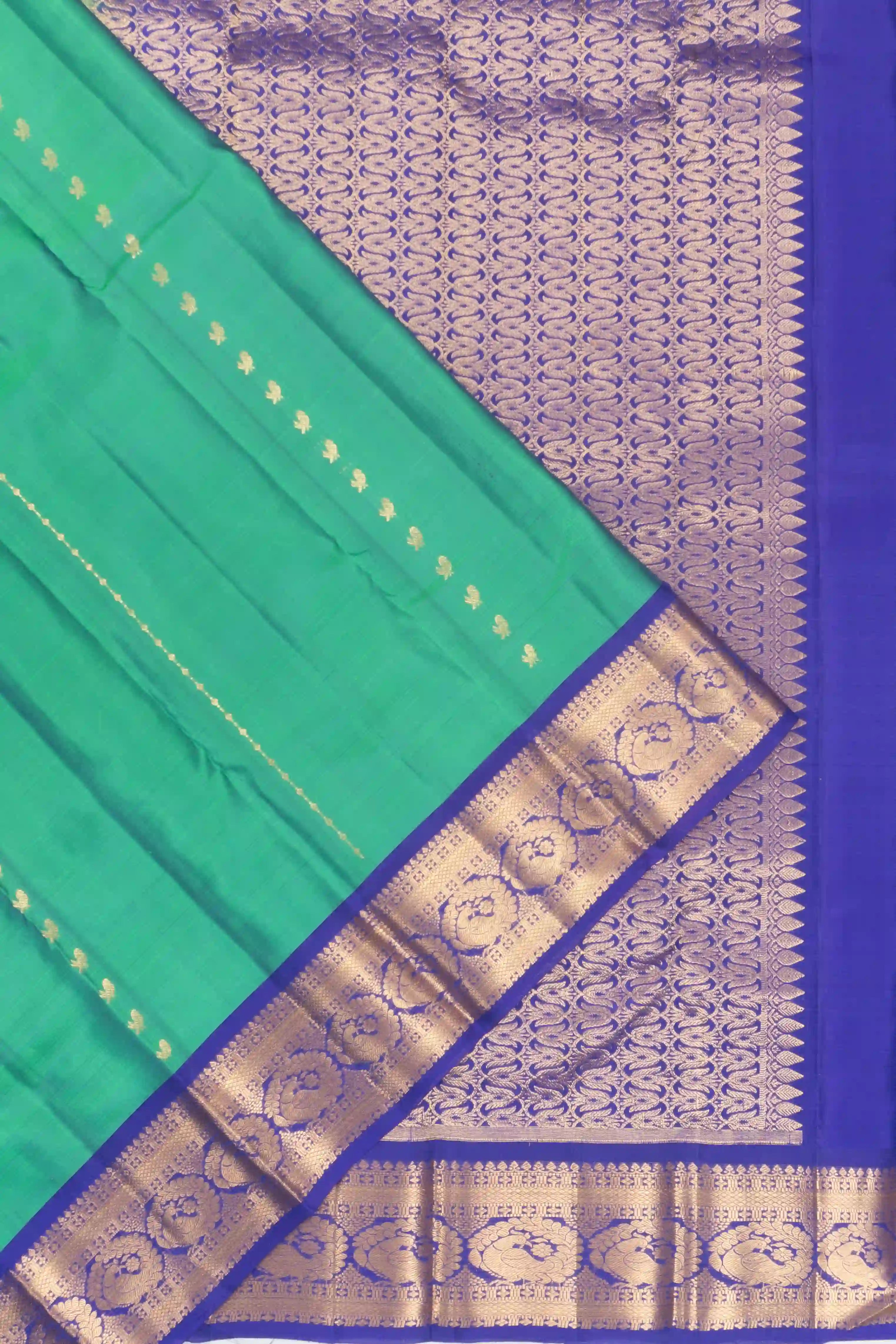 Taranga Kanchi Silk Butta Sea Green Saree