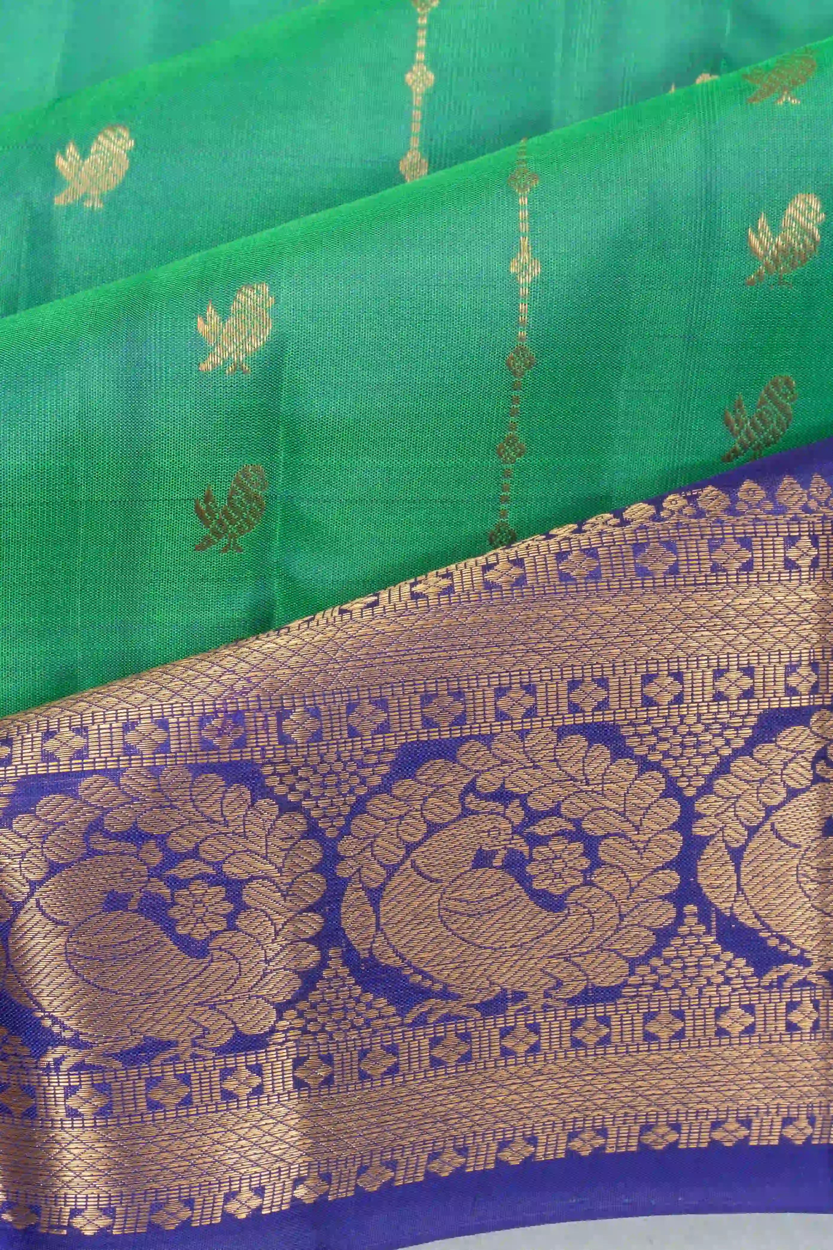 Taranga Kanchi Silk Butta Sea Green Saree
