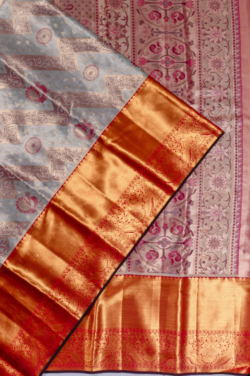 Taranga Kanchi Silk Tissue Brocade Blue Saree