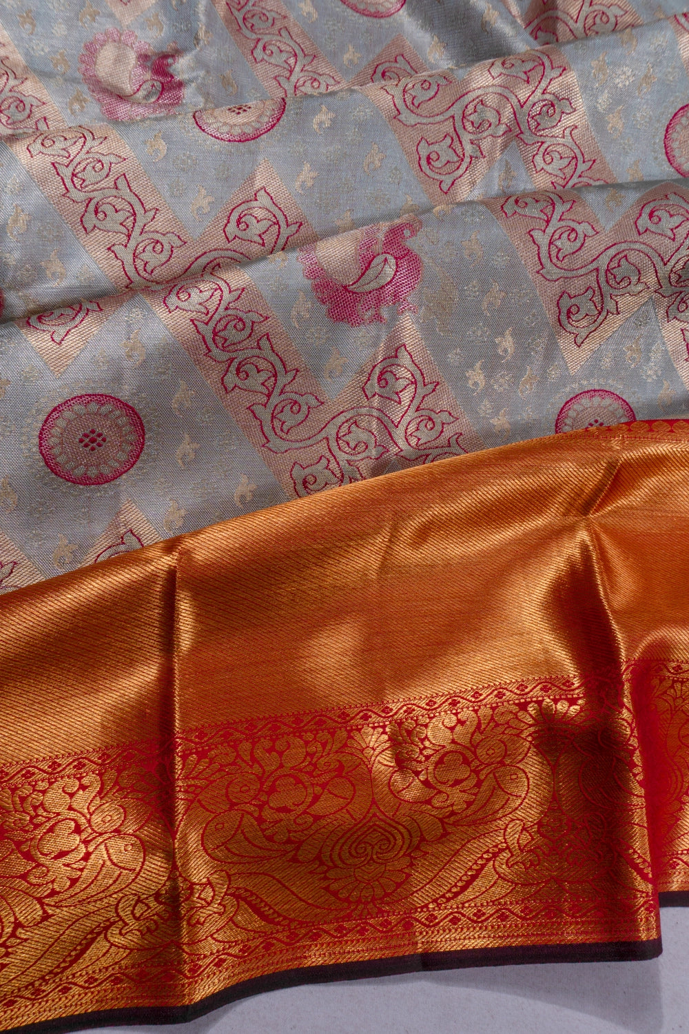 Taranga Kanchi Silk Tissue Brocade Blue Saree