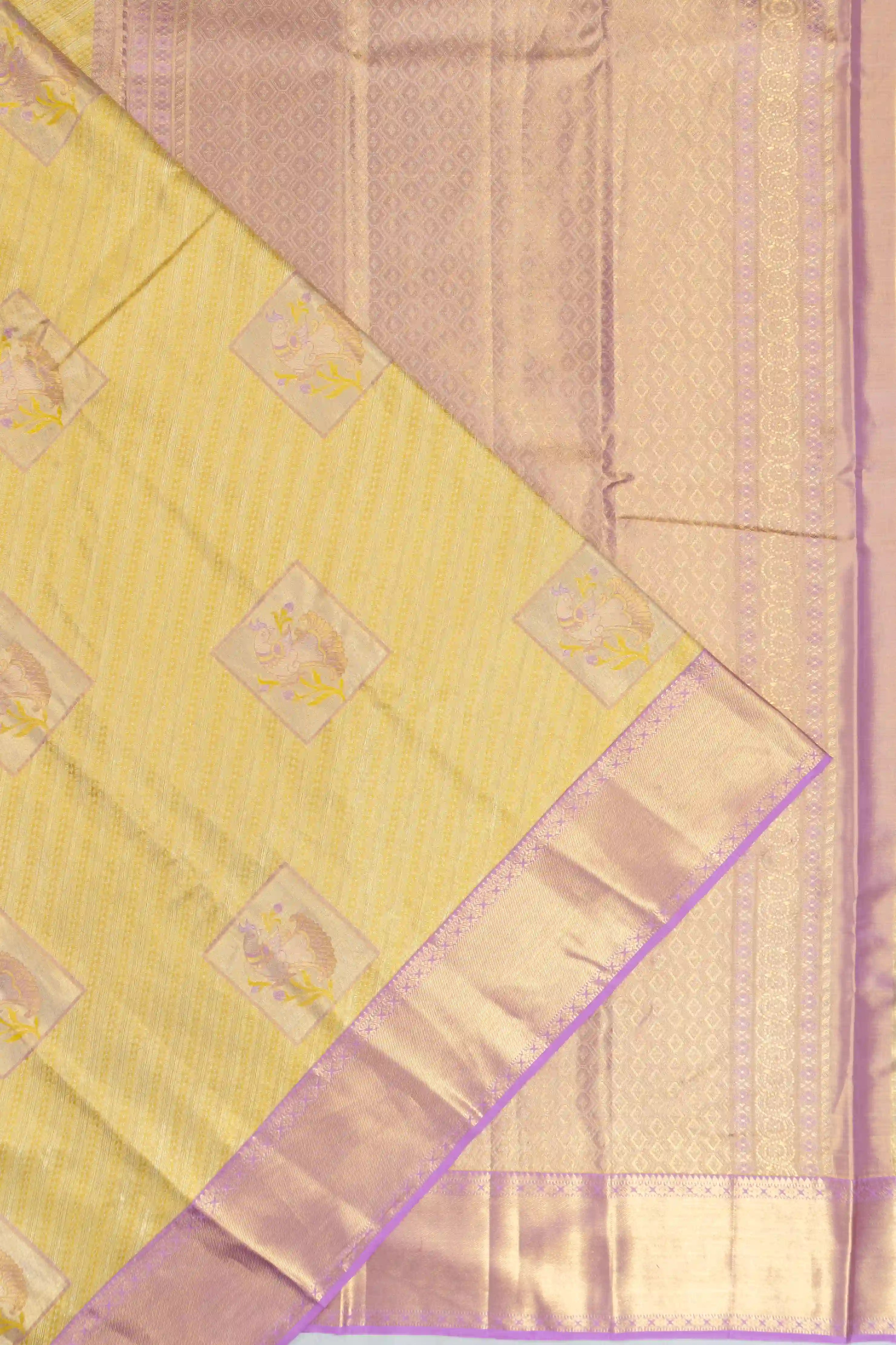 Taranga Kanchi Silk Tissue Yellow Saree