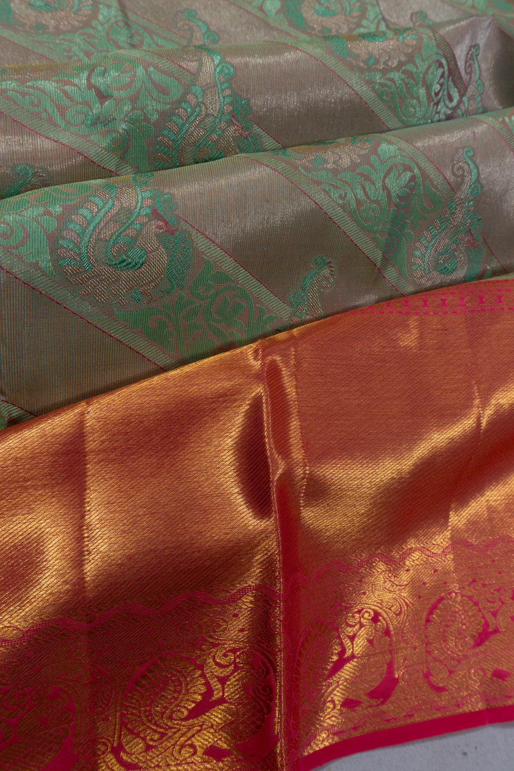 Taranga Kanchi Silk Brocade Grey Saree