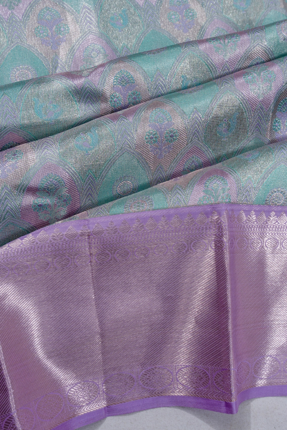 Taranga Kanchi Silk Tissue Brocade Blue Saree