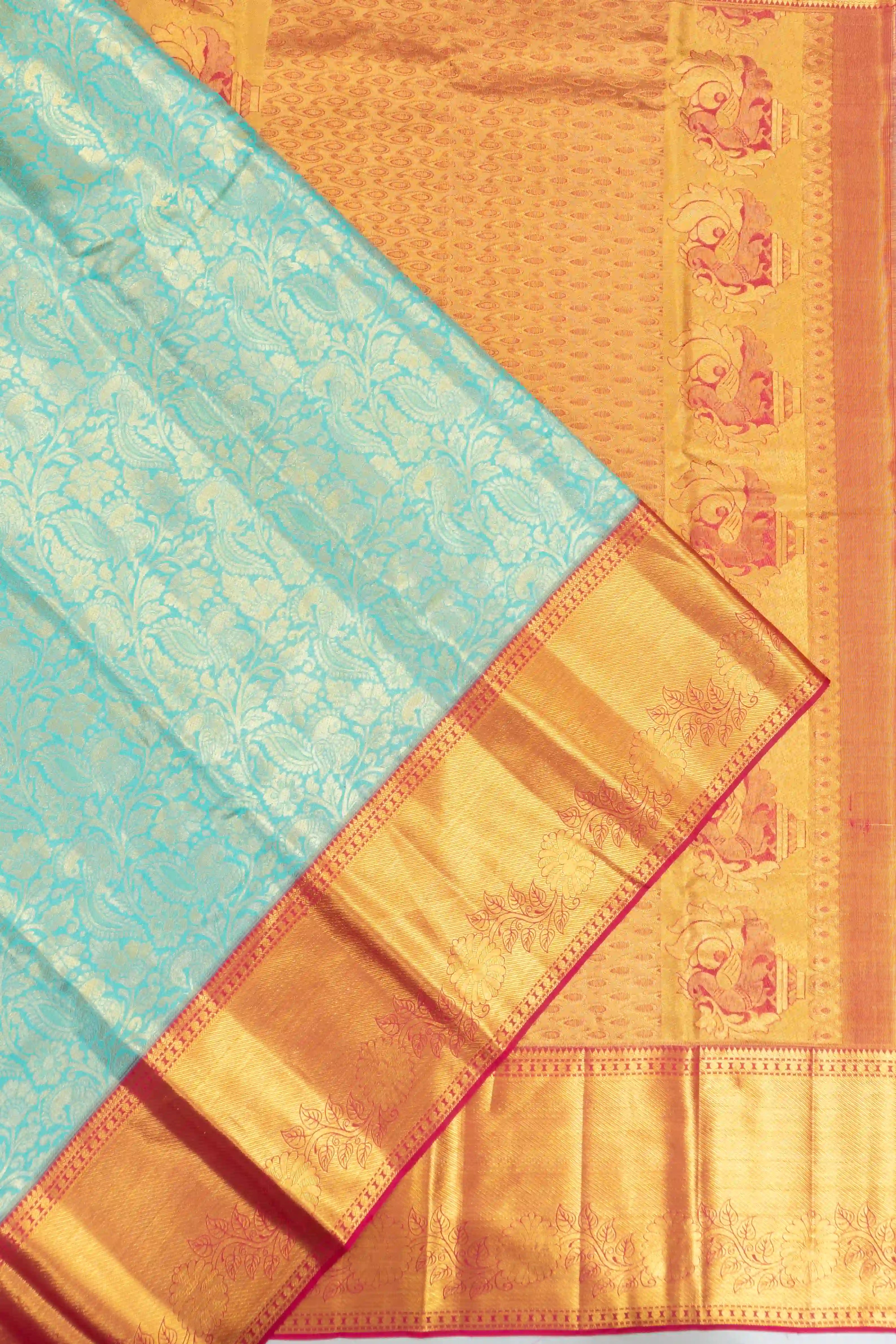 Taranga Kanchi Silk Tissue Sea Blue Saree