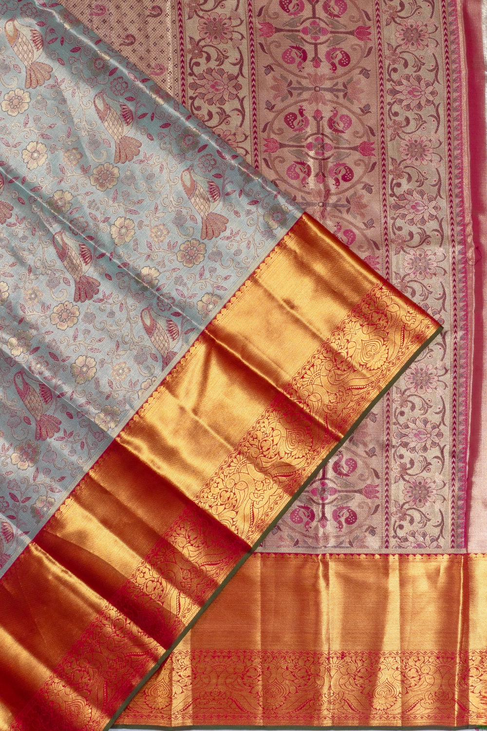 Taranga Kanchi Silk Tissue Brocade Blue Saree