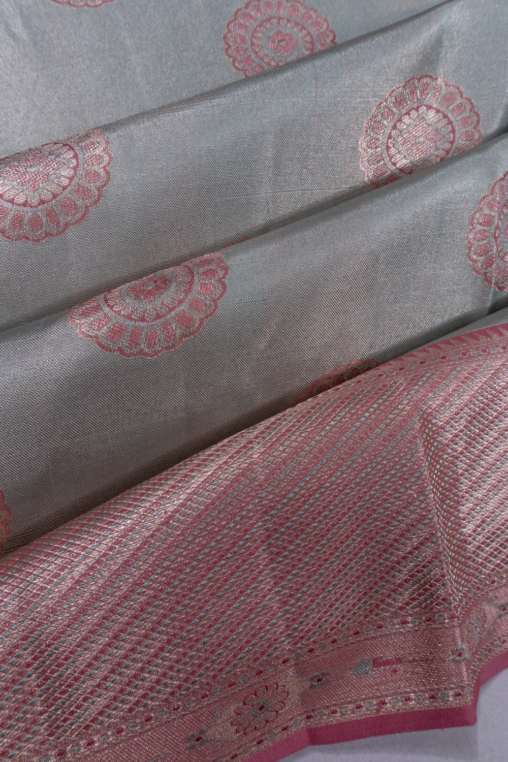 Taranga Kanchi Silk Tissue Butta Sky Blue Saree