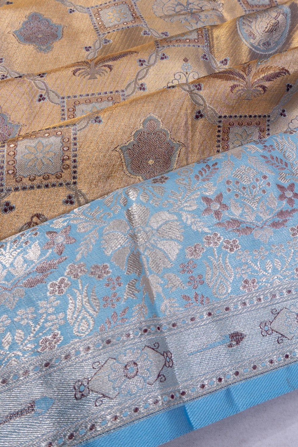 Taranga Kanchi Tissue Silk Brocade Gold Saree