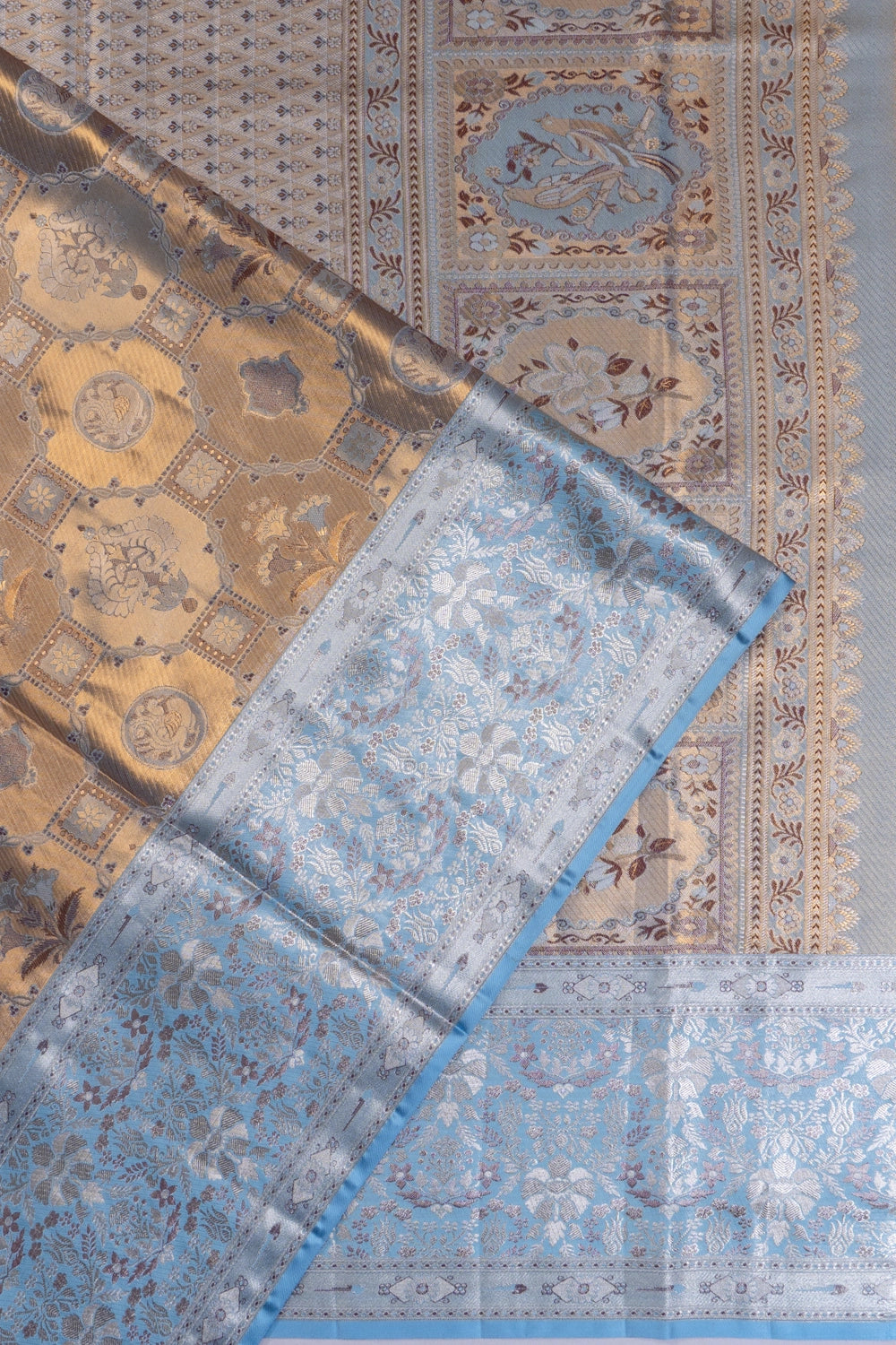 Taranga Kanchi Tissue Silk Brocade Gold Saree