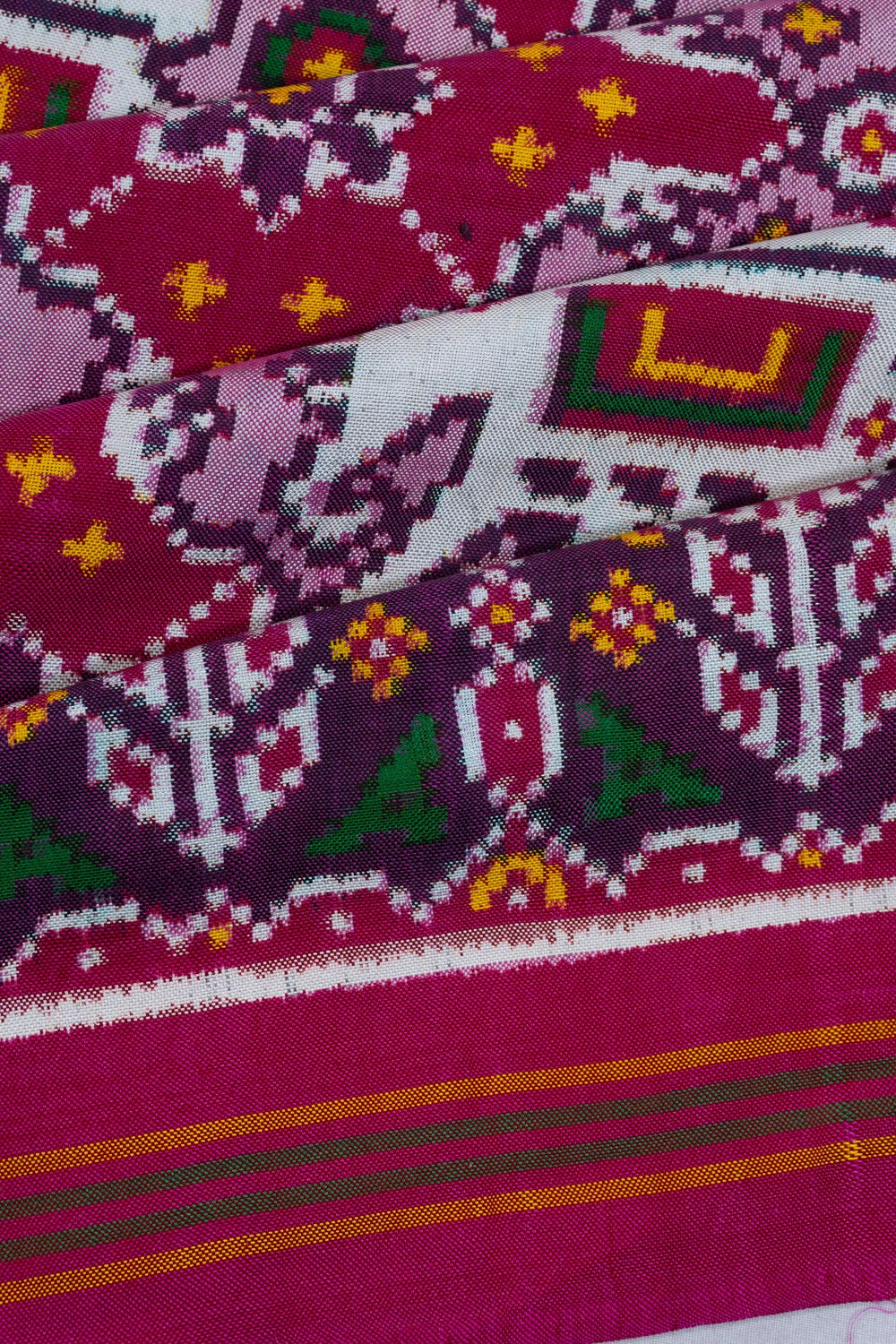 Patan Patola Silk Chabdhi Elephant Pink Saree