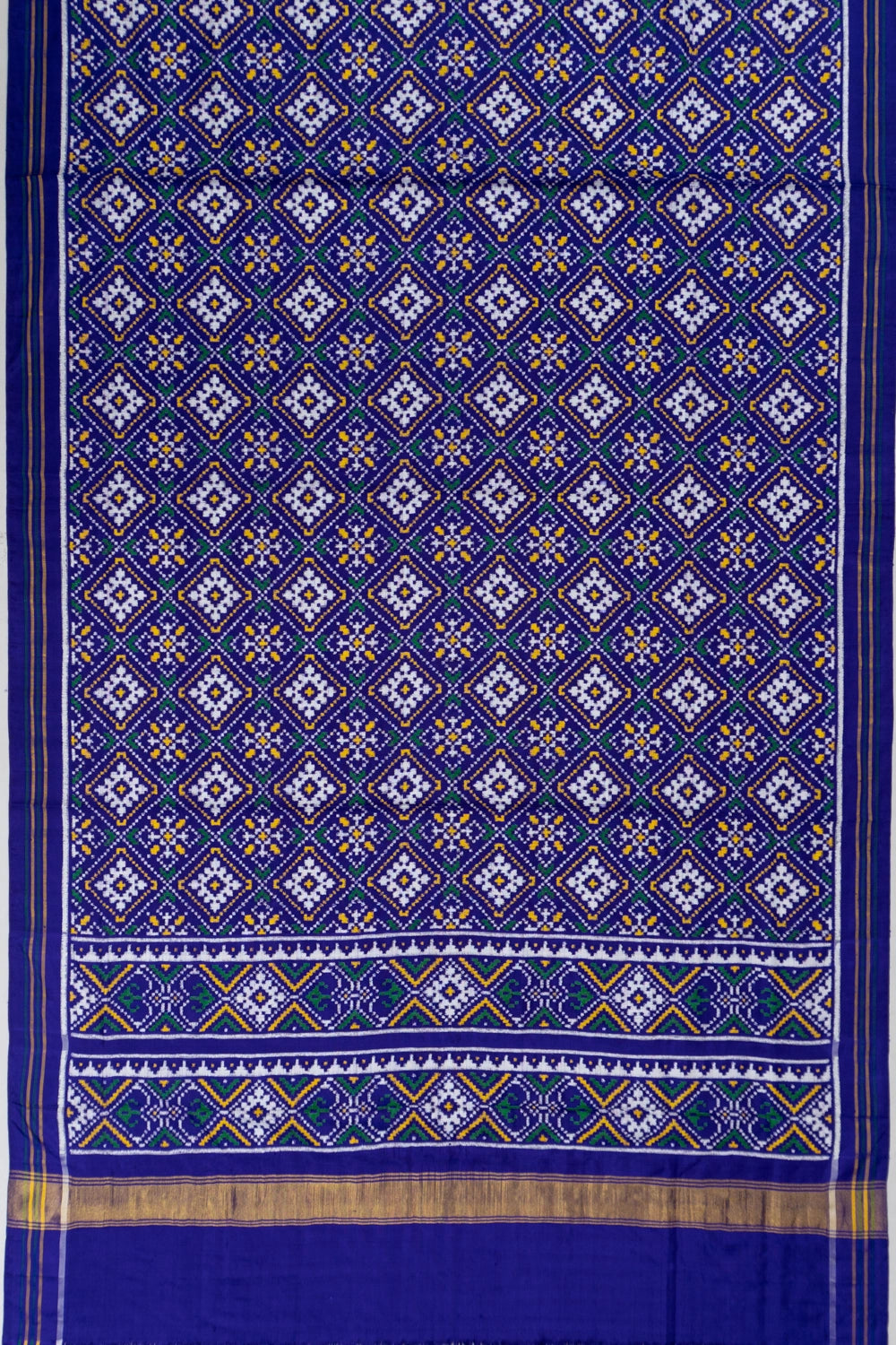 Patan Patola Silk Double Ikat Royal Blue Dupatta