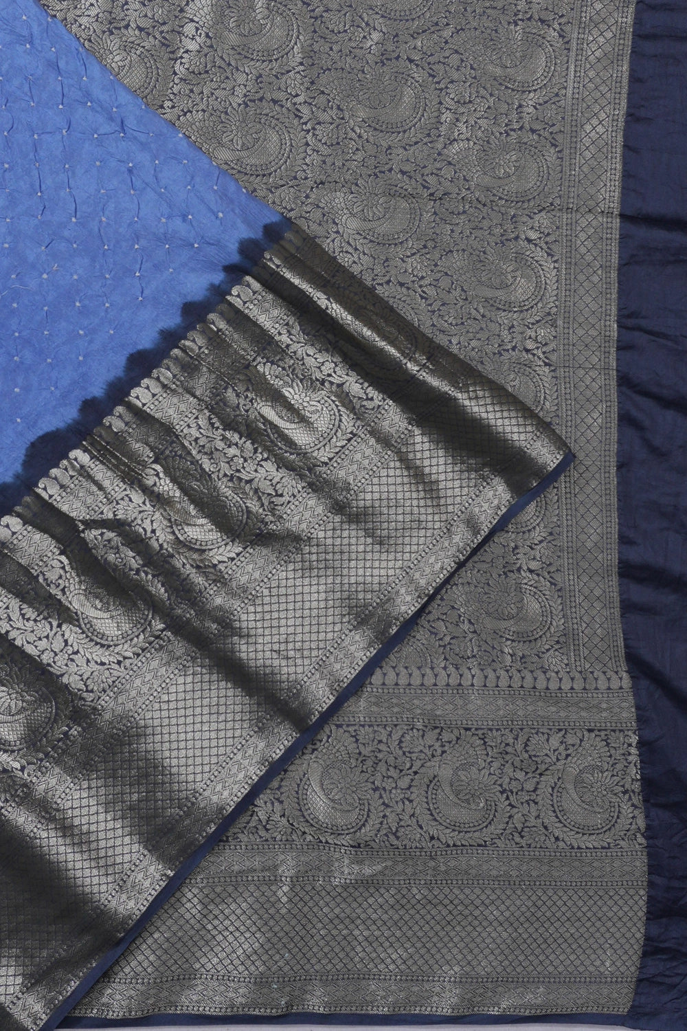 Gajji Silk Bandhani Violet Saree