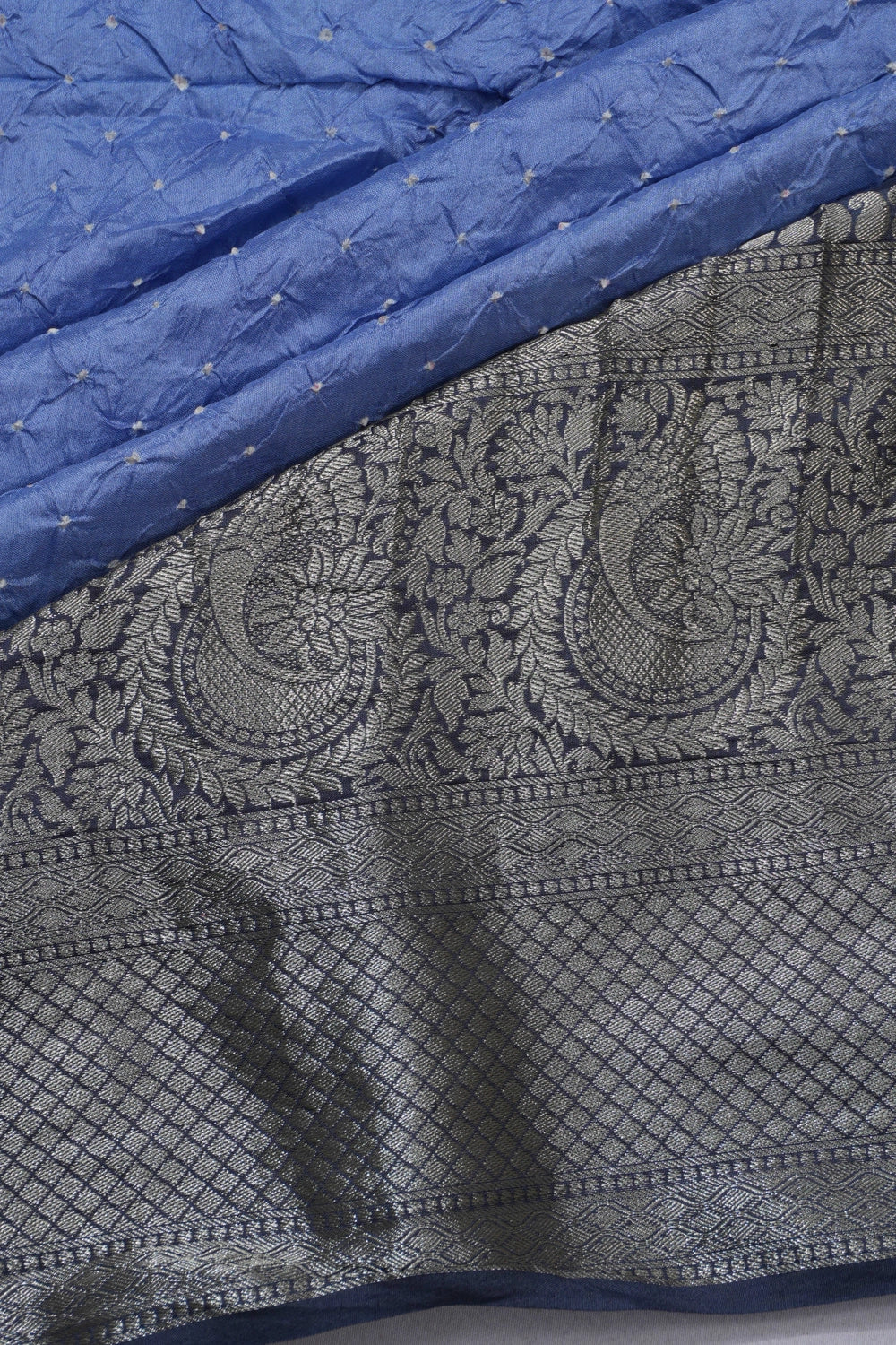 Gajji Silk Bandhani Violet Saree