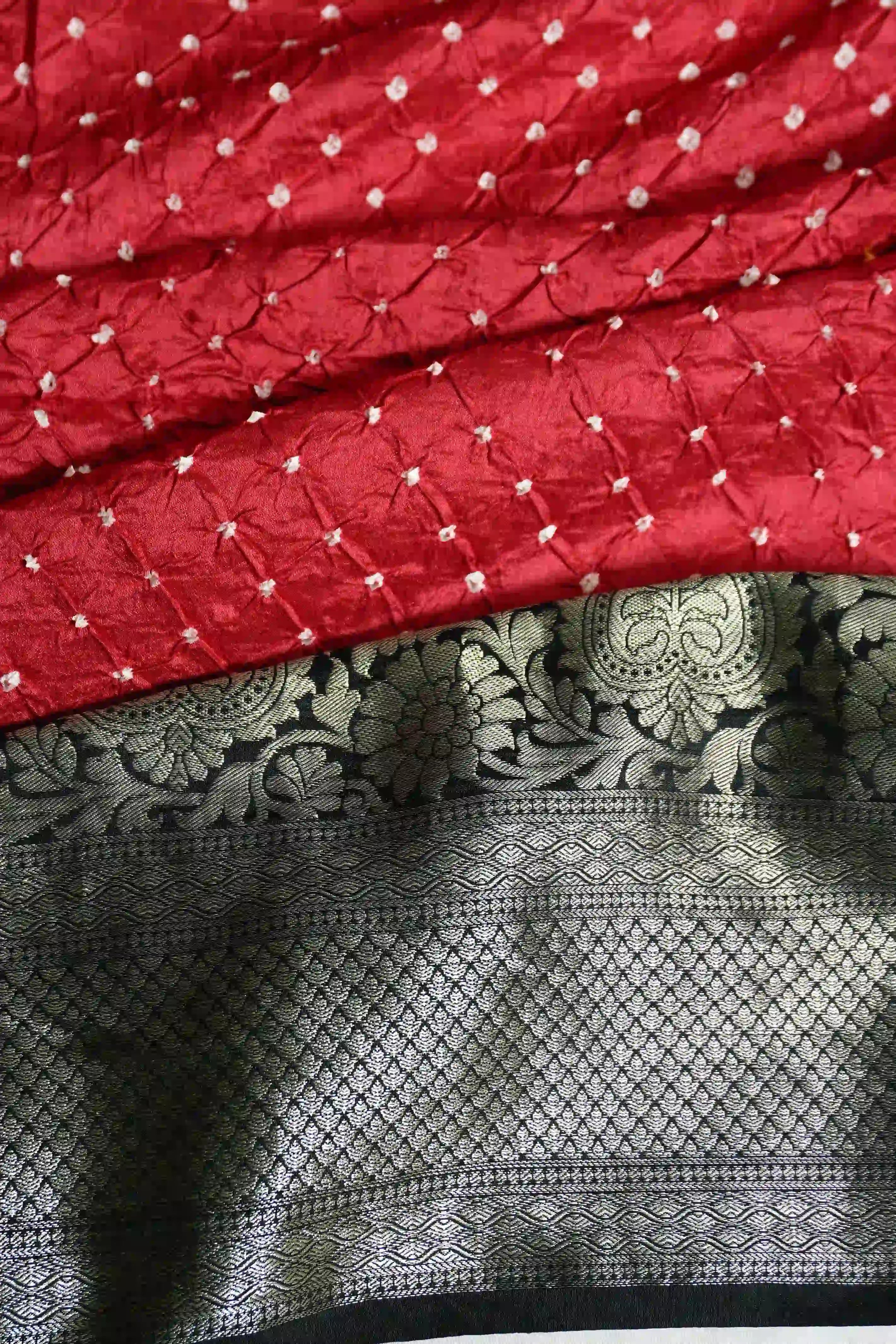 Gaji Silk Bandhani Pink Saree