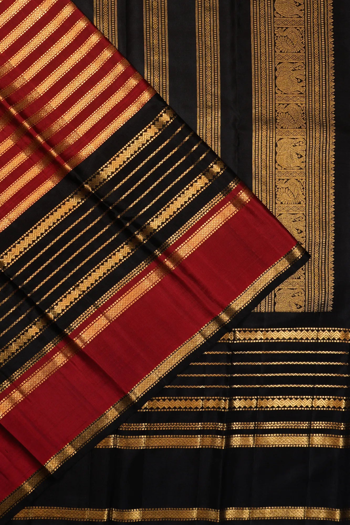 Classic Kanchipuram Silk Brocade Red Saree