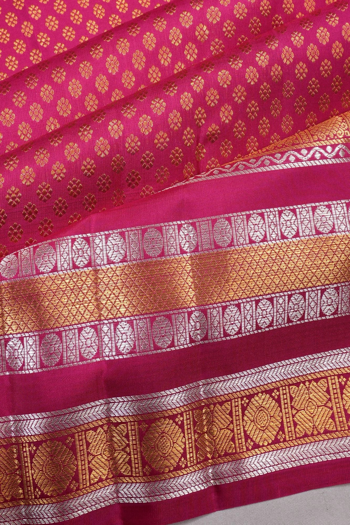 Classic Kanchipuram Silk Brocade Pink Saree