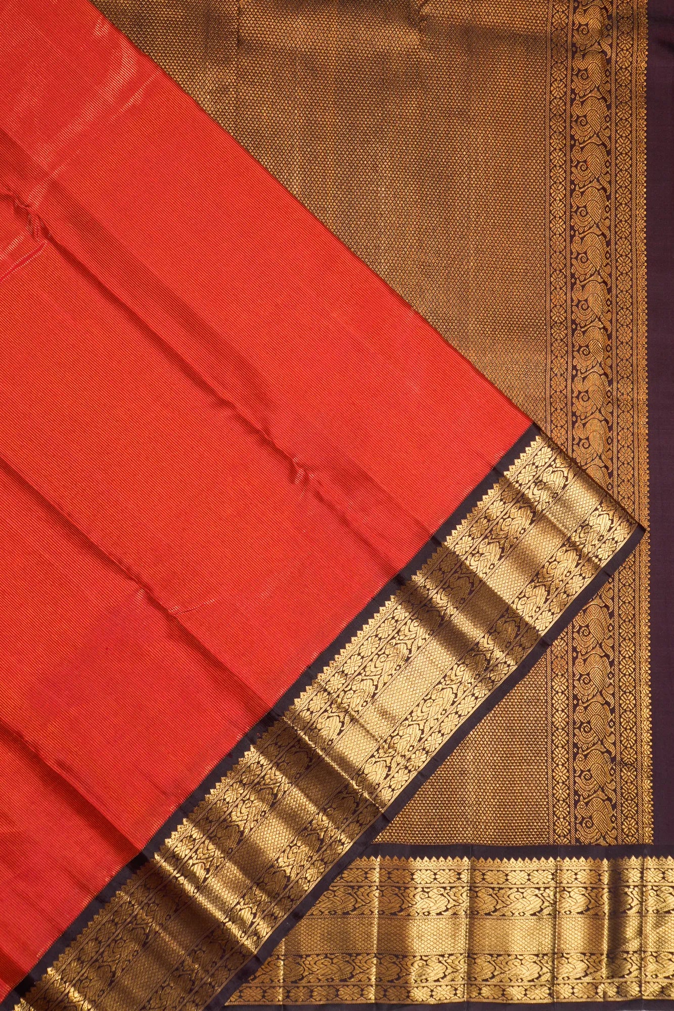 Kanchipuram Silk Lines Red Saree
