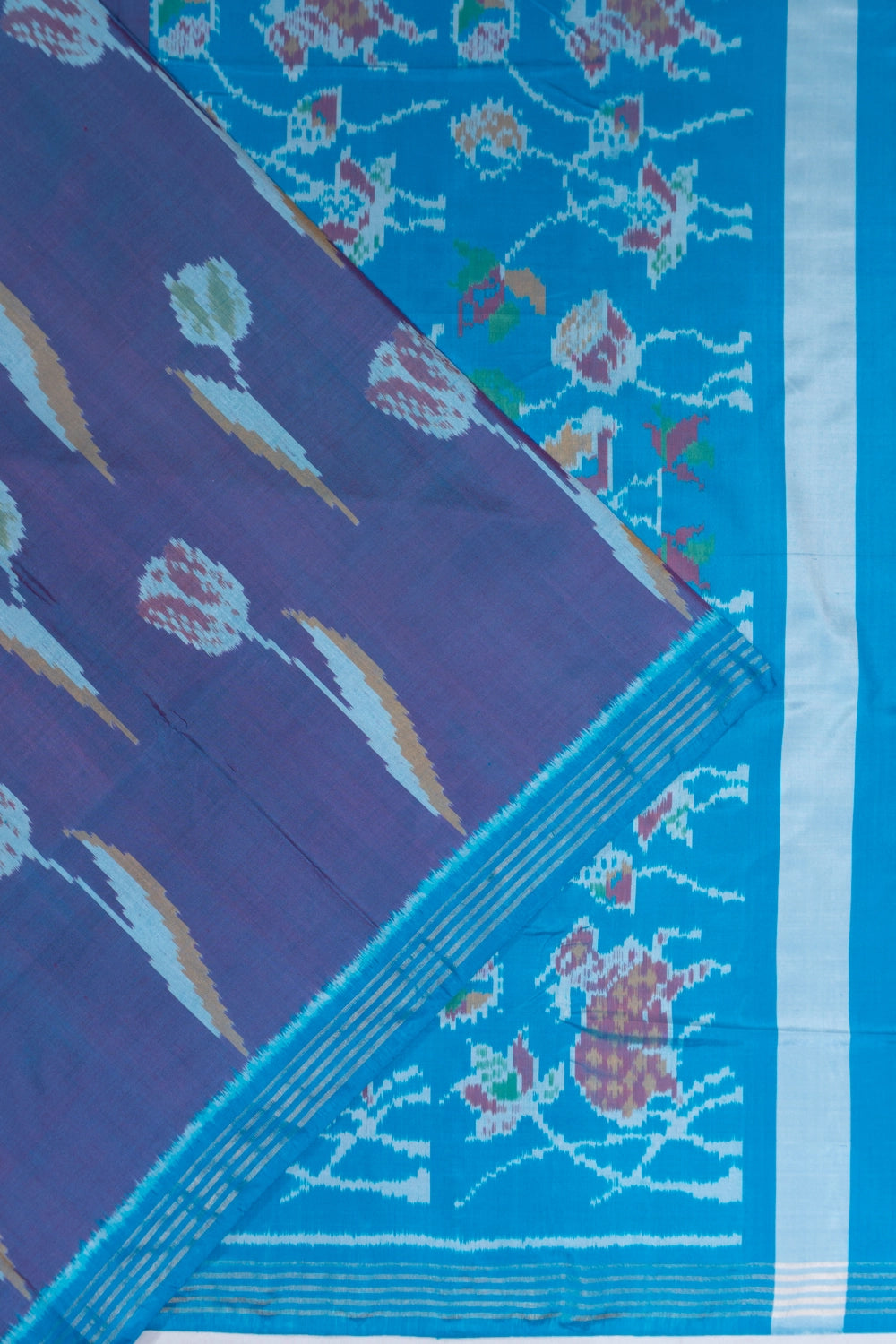 Rajkot Patola Silk Ikat Ink Blue Saree